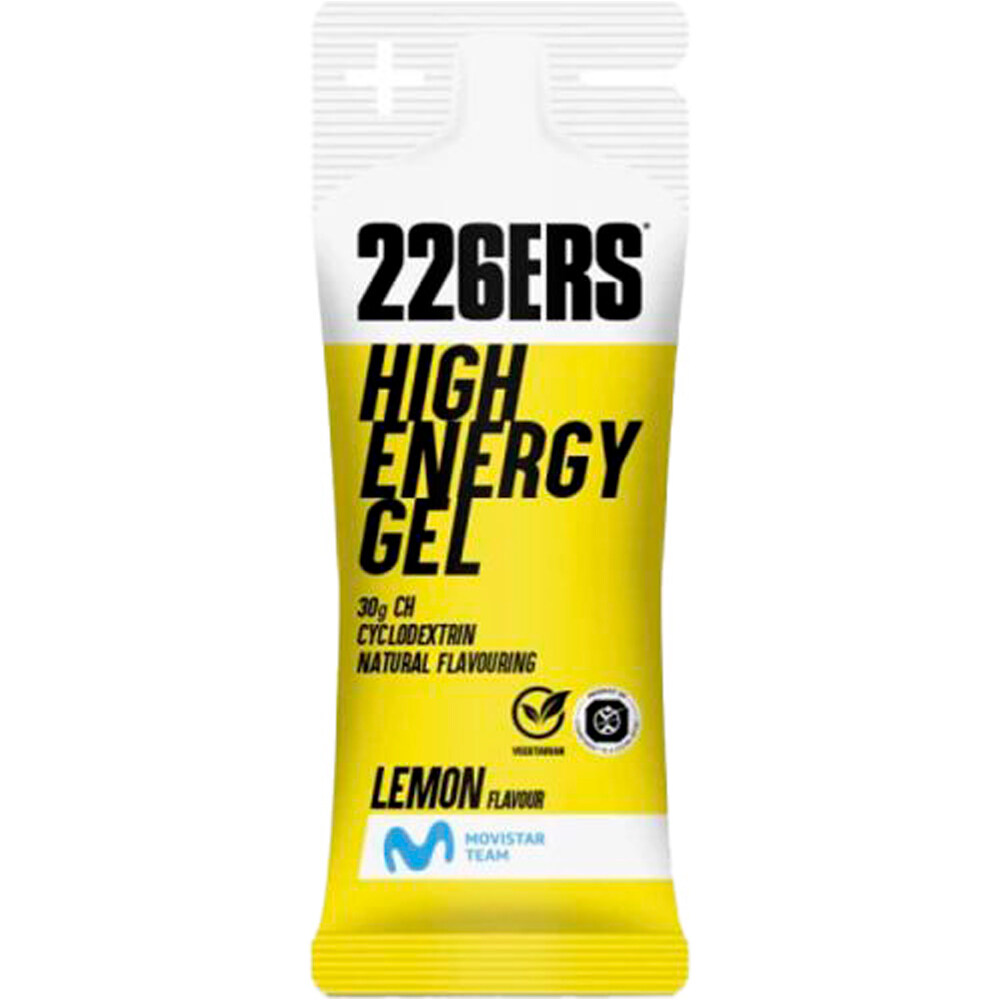 226ers energía instantánea HIGH ENERGY GEL 45g vista frontal