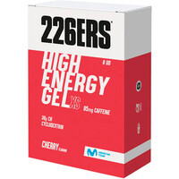 226ers energía instantánea HIGH ENERGY GEL Pack 8x45g CAFFEINE 95mg CHERRY vista frontal