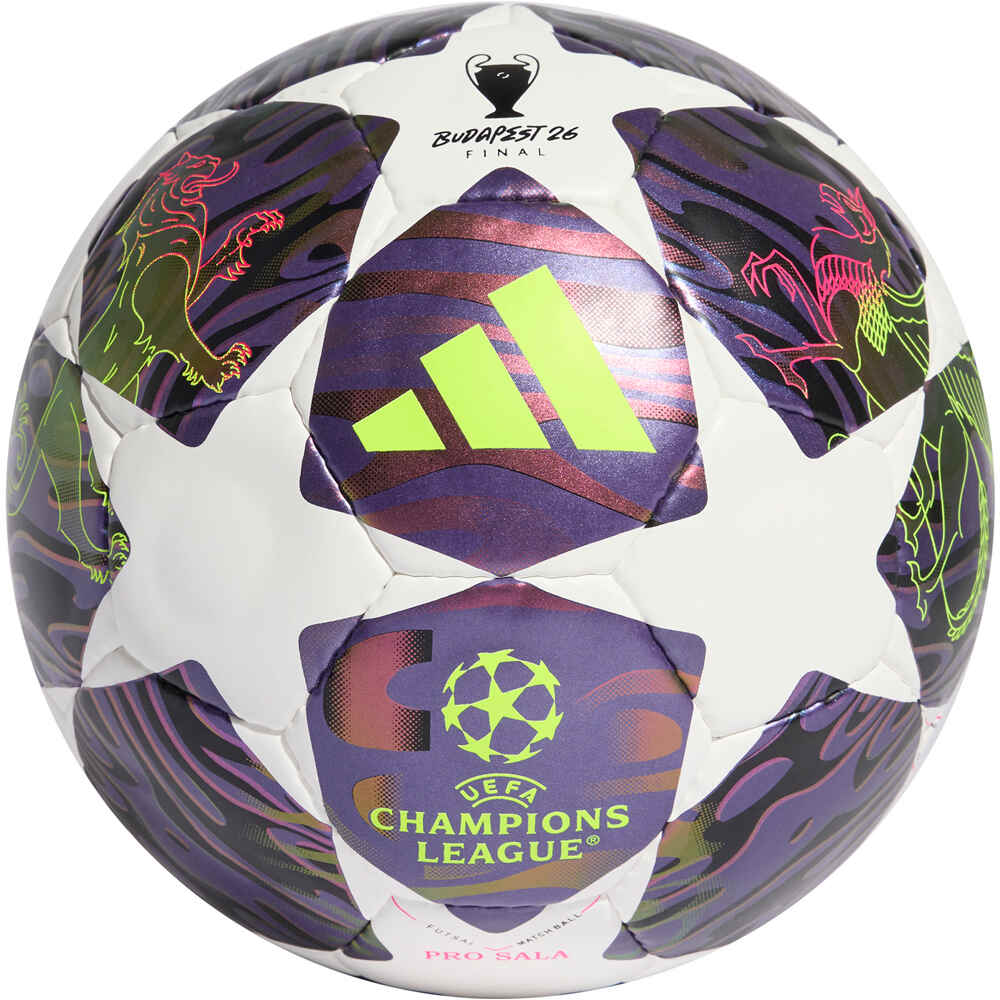 adidas balon fútbol sala UEFA CHAMPIONS 25/26 FINAL PRO SALA vista frontal