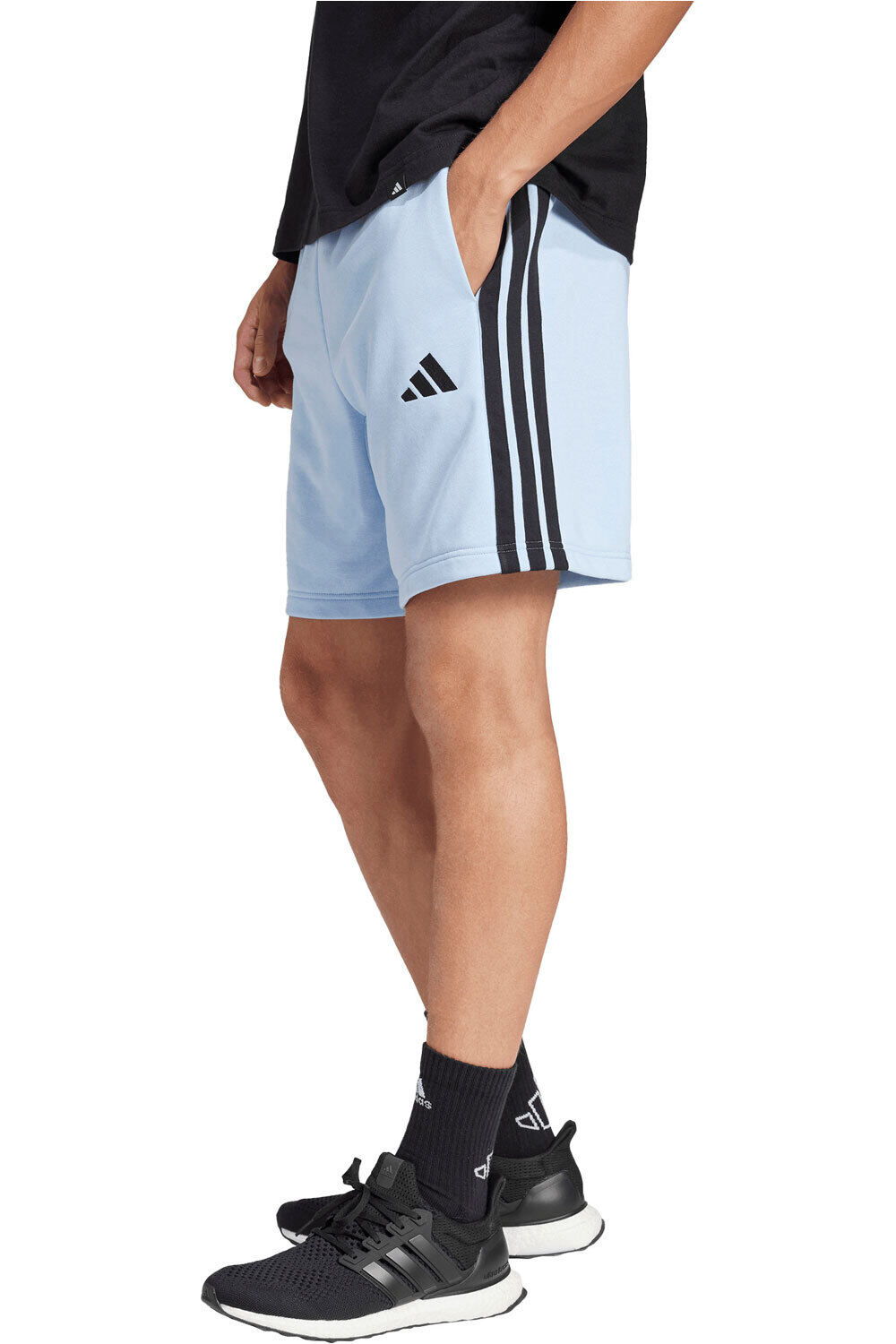 adidas bermudas hombre ESSENTIALS THREE STRIPES FRENCH TERR vista frontal
