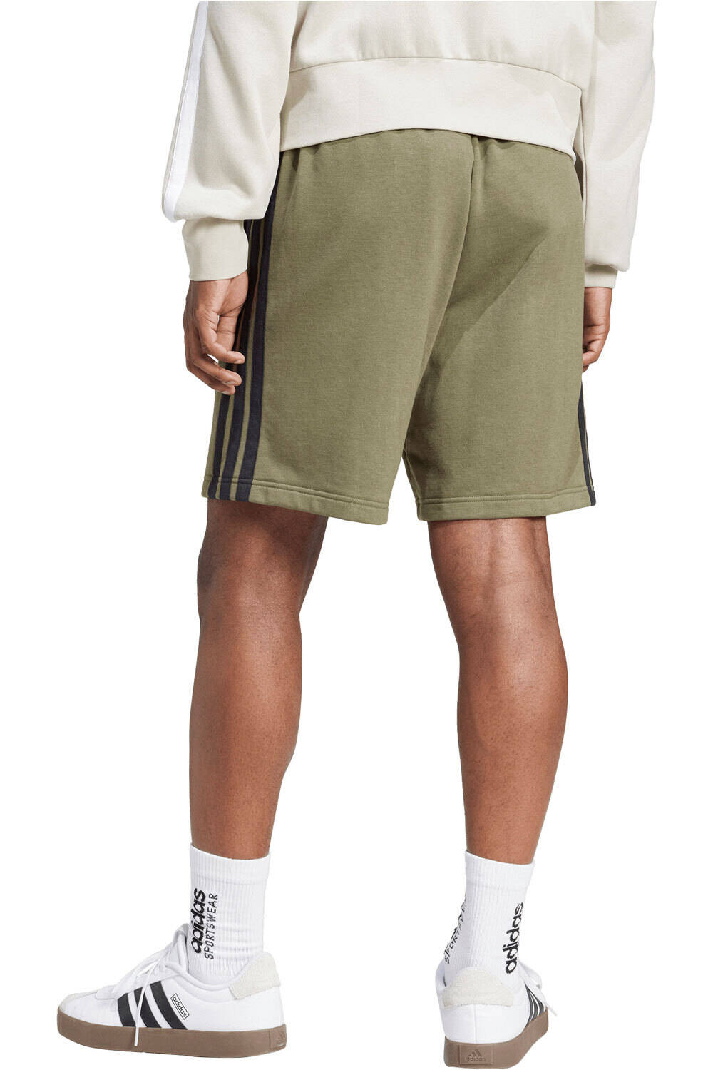 adidas bermudas hombre ESSENTIALS THREE STRIPES FRENCH TERR vista trasera