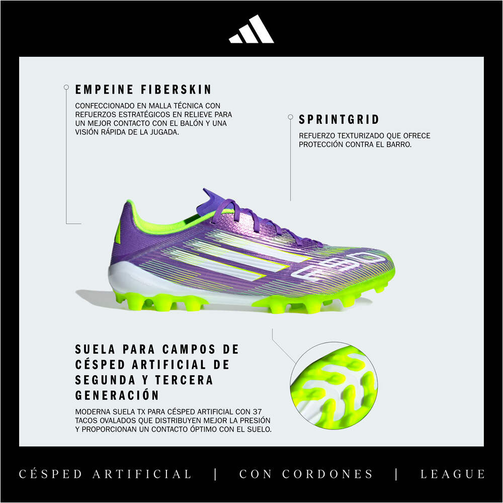 adidas botas de futbol cesped artificial F50 LEAGUE 2G/3G MOAM 06