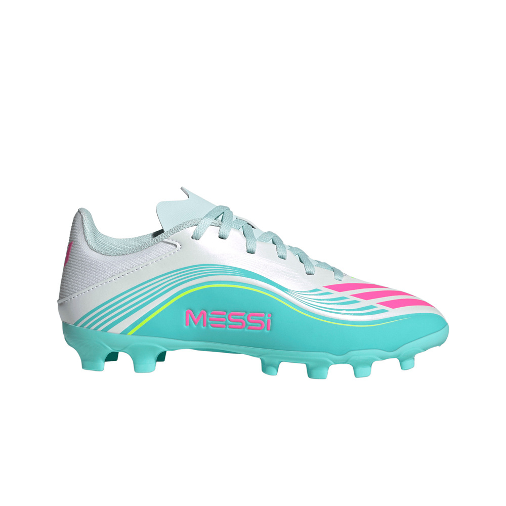 adidas botas de futbol niño cesped artificial F50 LEAGUE MG J MESSI VEBLRS lateral exterior