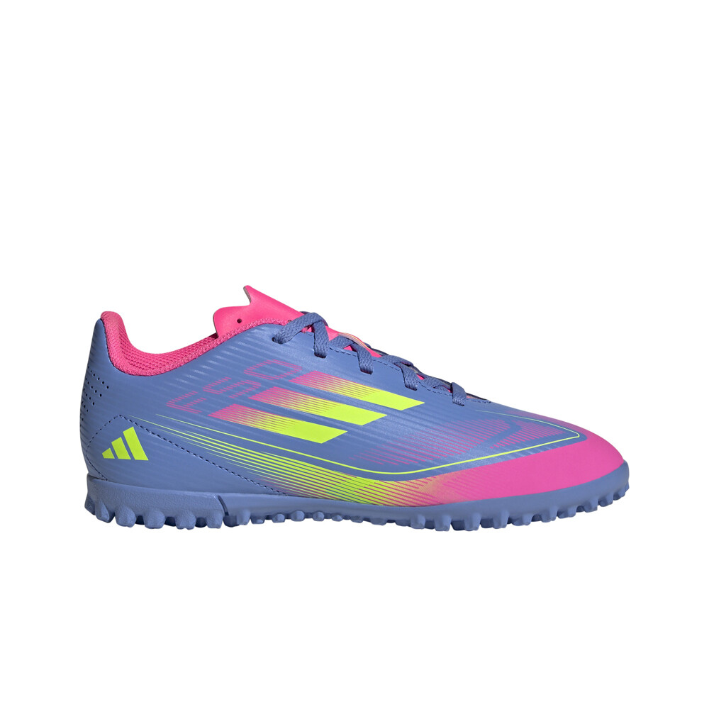 adidas botas de futbol niño multitaco y terreno duro F50 CLUB TF J AZAM lateral exterior