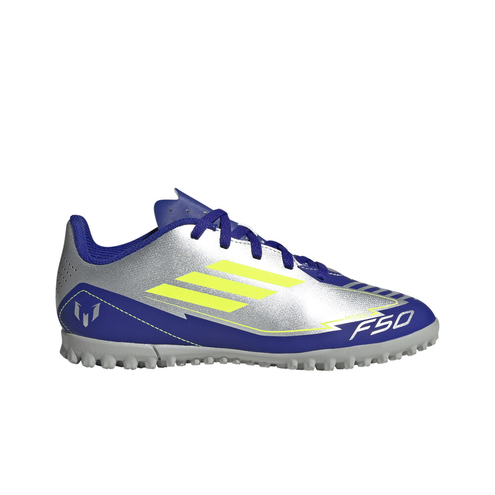 adidas botas de futbol niño multitaco y terreno duro F50 CLUB TF J MESSI PLAZ lateral exterior
