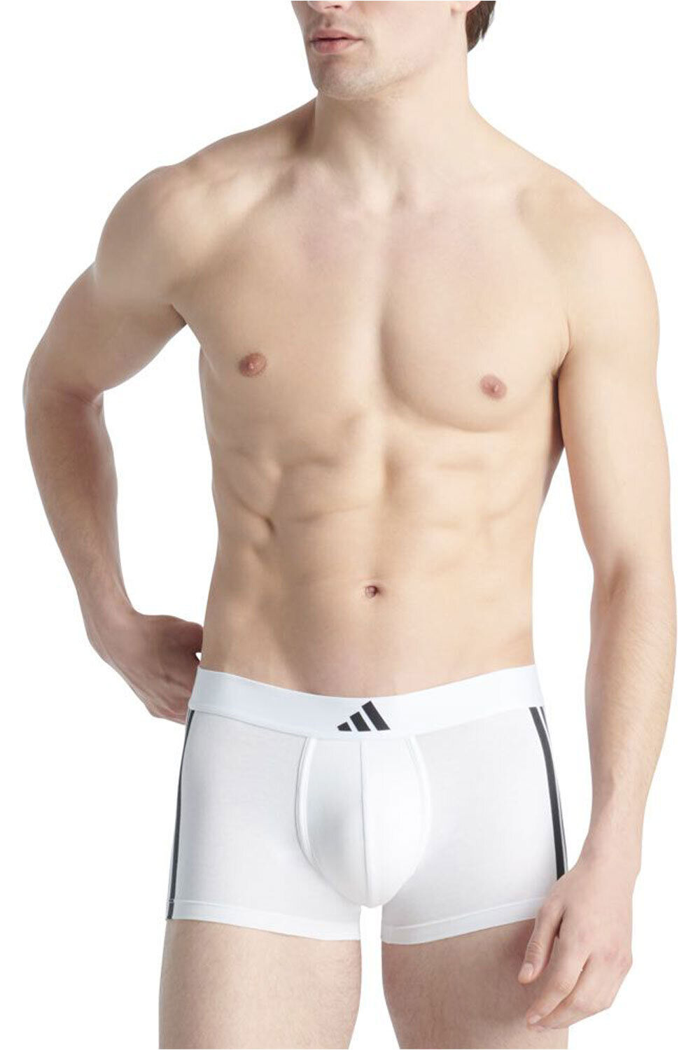 adidas boxer TRUNK LOW RISE 3 STRIPES 2P ACTIVE FLEX COTTON vista frontal