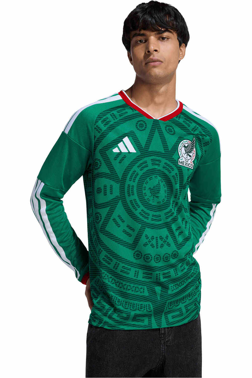 adidas camiseta de fútbol oficiales 1 EQUIPACION MEXICO 26 MANGA LARGA vista frontal
