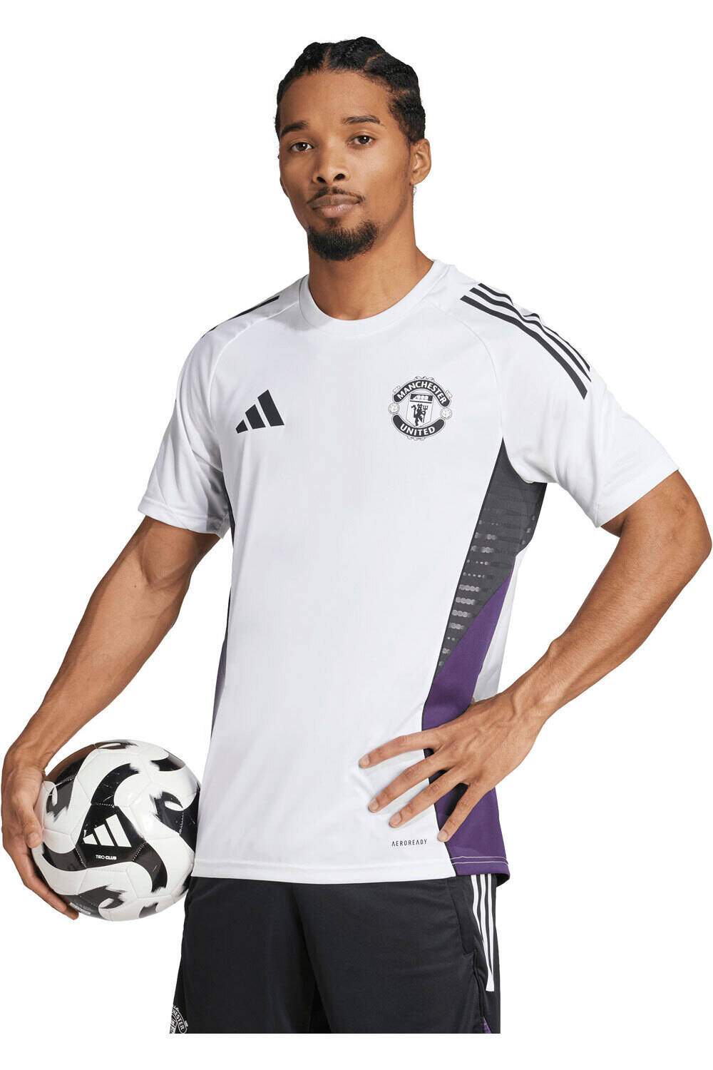adidas camiseta de fútbol oficiales ENTRENO MANCHESTER UNITED TIRO 25 vista frontal