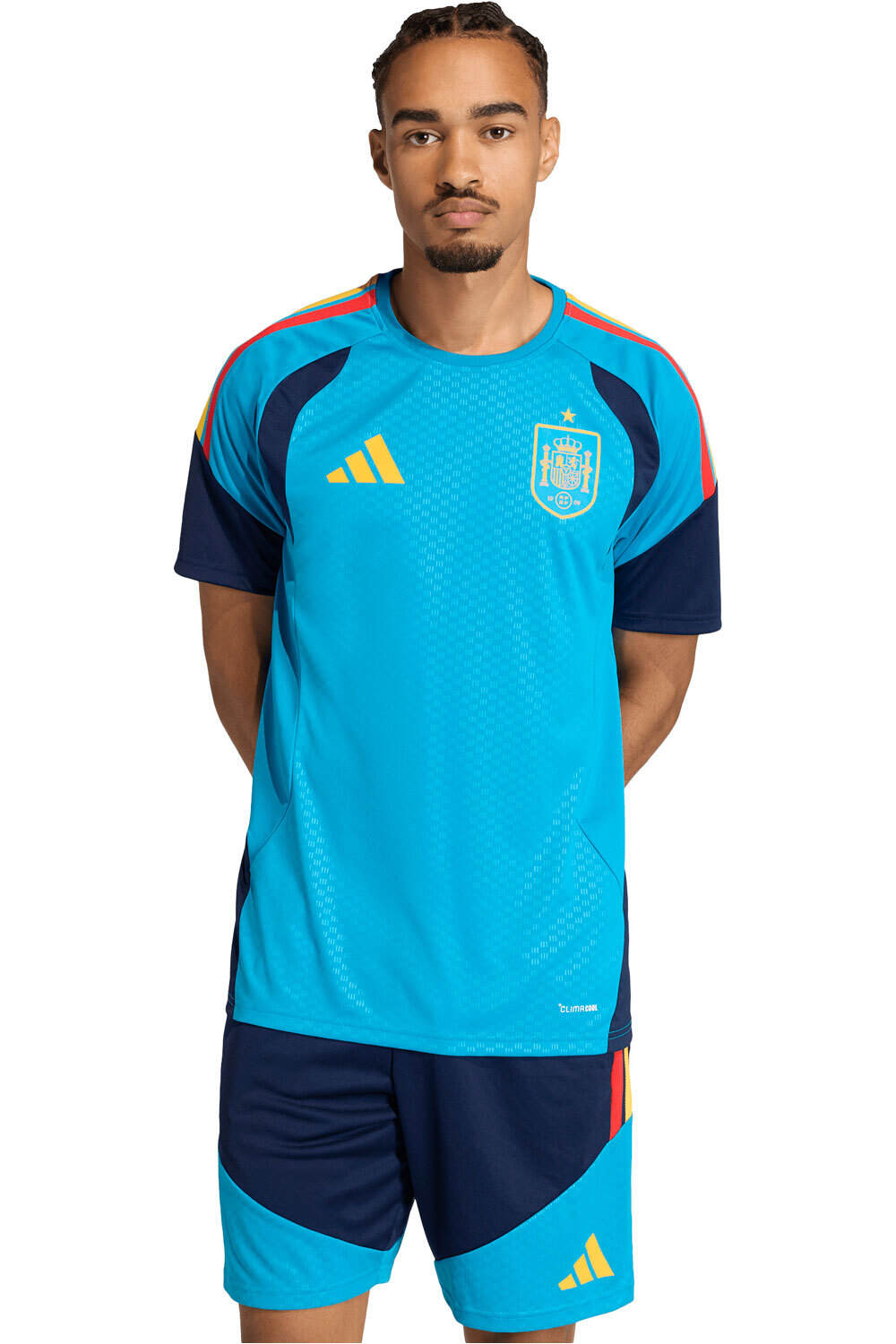 adidas camiseta de fútbol oficiales ESPAA 26 TR JSY AZMN vista frontal