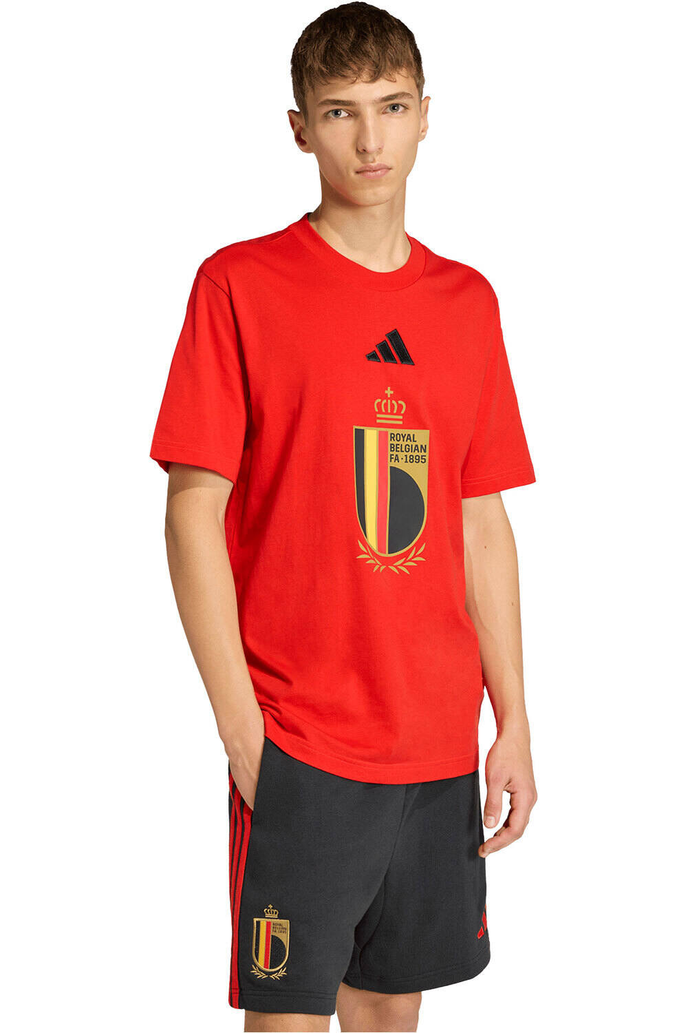 adidas camiseta de fútbol oficiales ESTAMPADA BLGICA DNA vista frontal