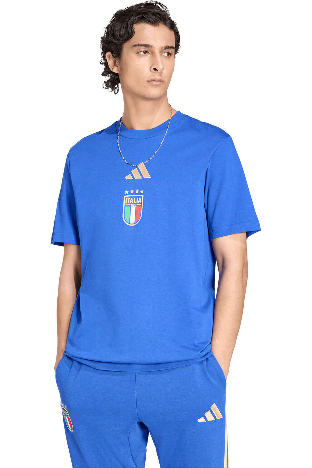 adidas camiseta de fútbol oficiales ESTAMPADA ITALIA DNA vista frontal