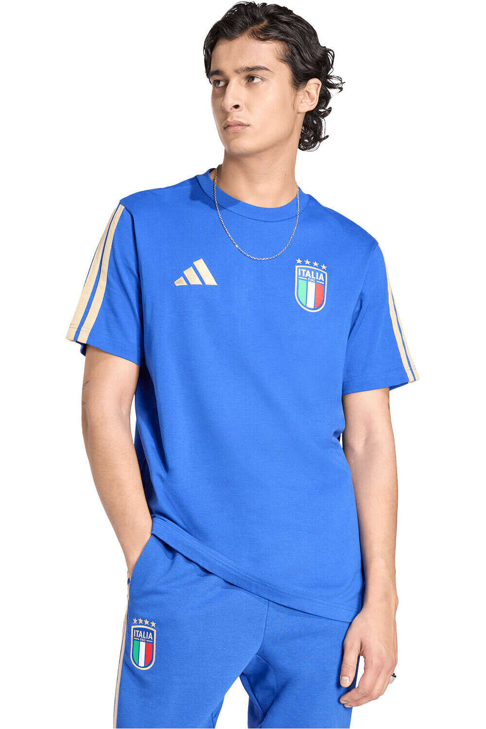 adidas camiseta de fútbol oficiales ITALIA 26 DNA TEE AZ vista frontal