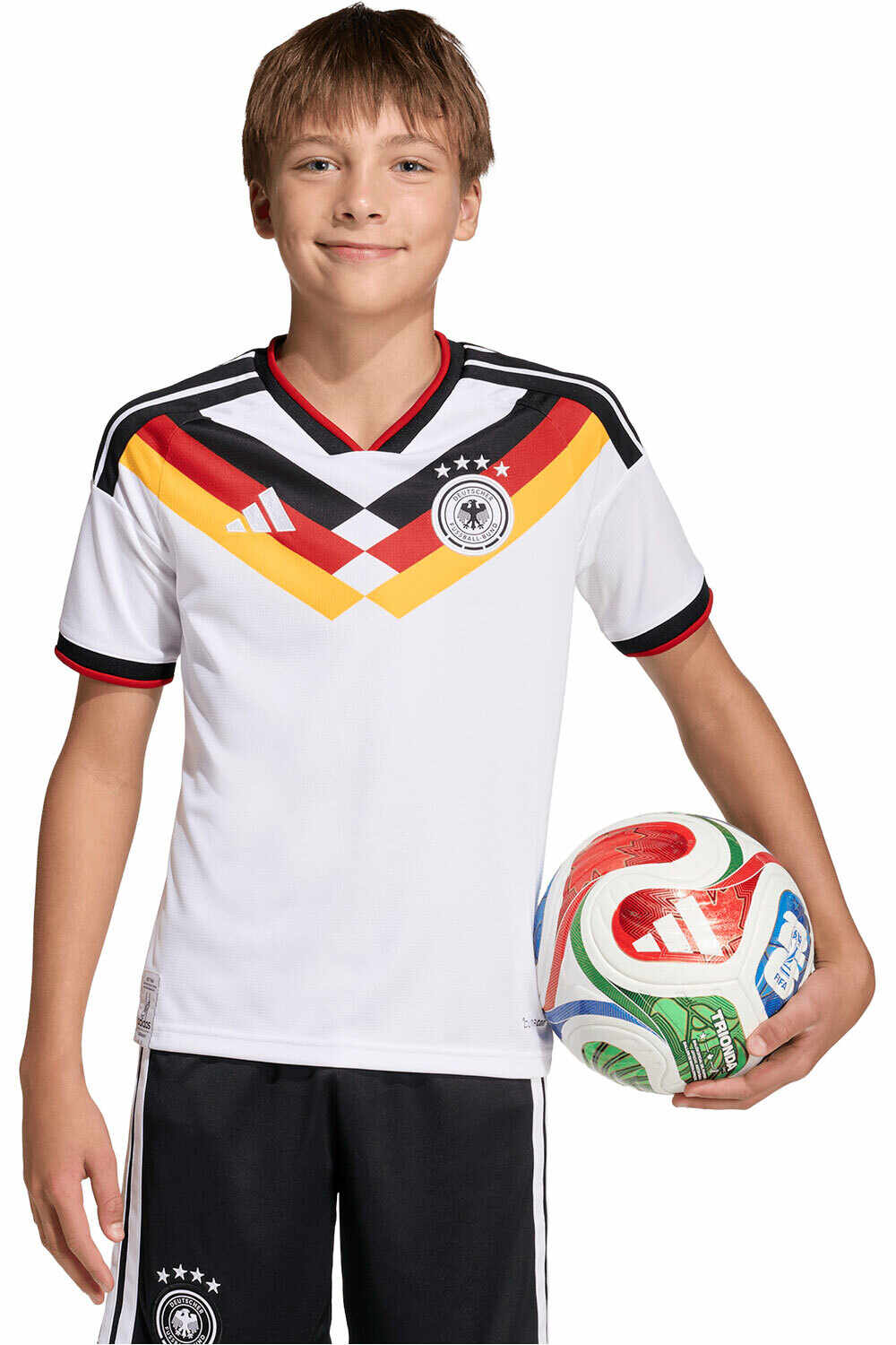 adidas camiseta de fútbol oficiales niño ALEMANIA 26 H JSY Y vista frontal