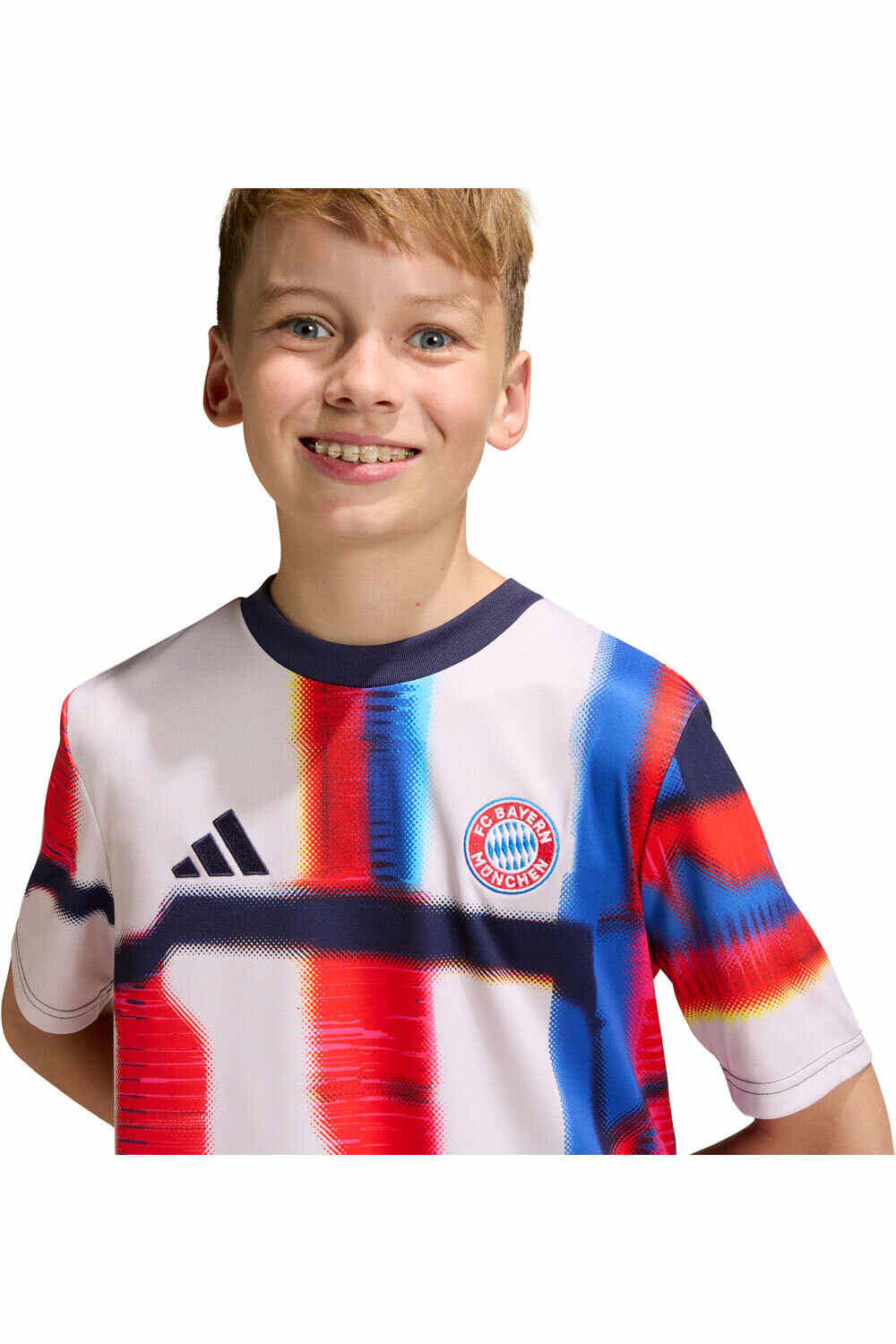adidas camiseta de fútbol oficiales niño CALENTAMIENTO FC BAYERN P/V26 vista detalle