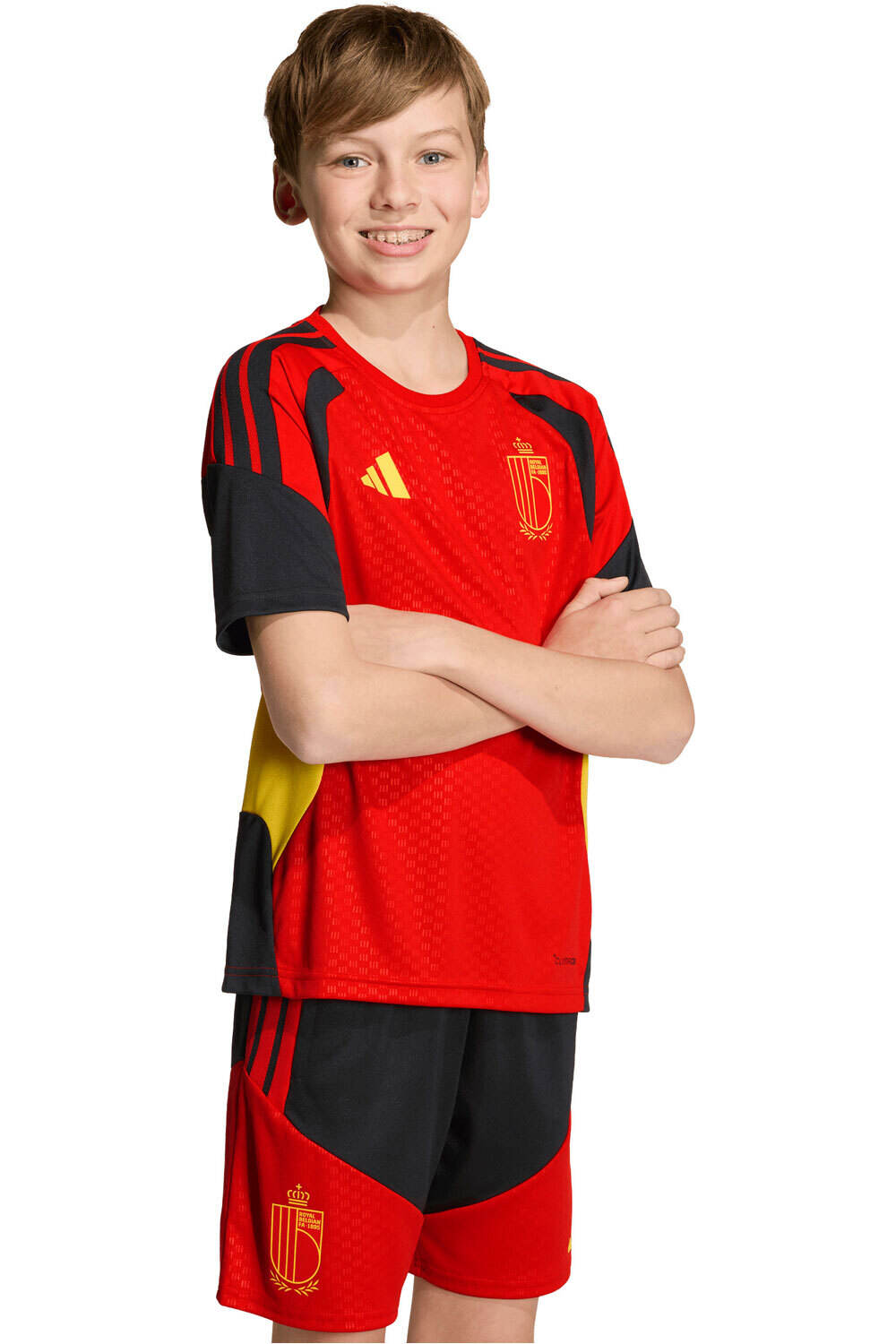 adidas camiseta de fútbol oficiales niño ENTRENAMIENTO BLGICA 26 TIRO vista frontal