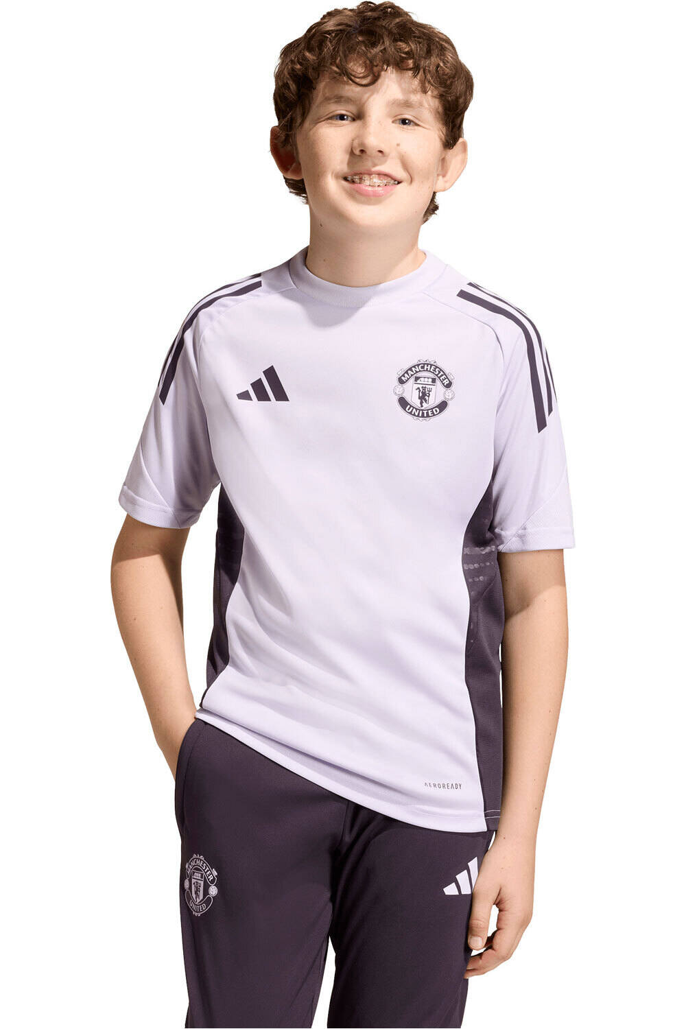 adidas camiseta de fútbol oficiales niño ENTRENO MANCHESTER U TIRO 25 COMPET vista frontal