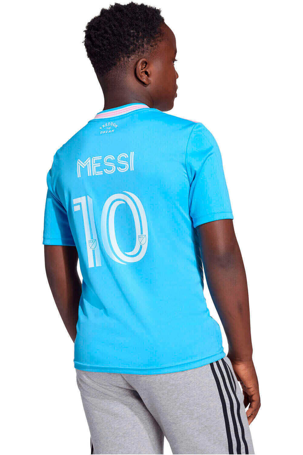 adidas camiseta de fútbol oficiales niño INTER MIAMI 26 3 JSY Y MESSI vista trasera