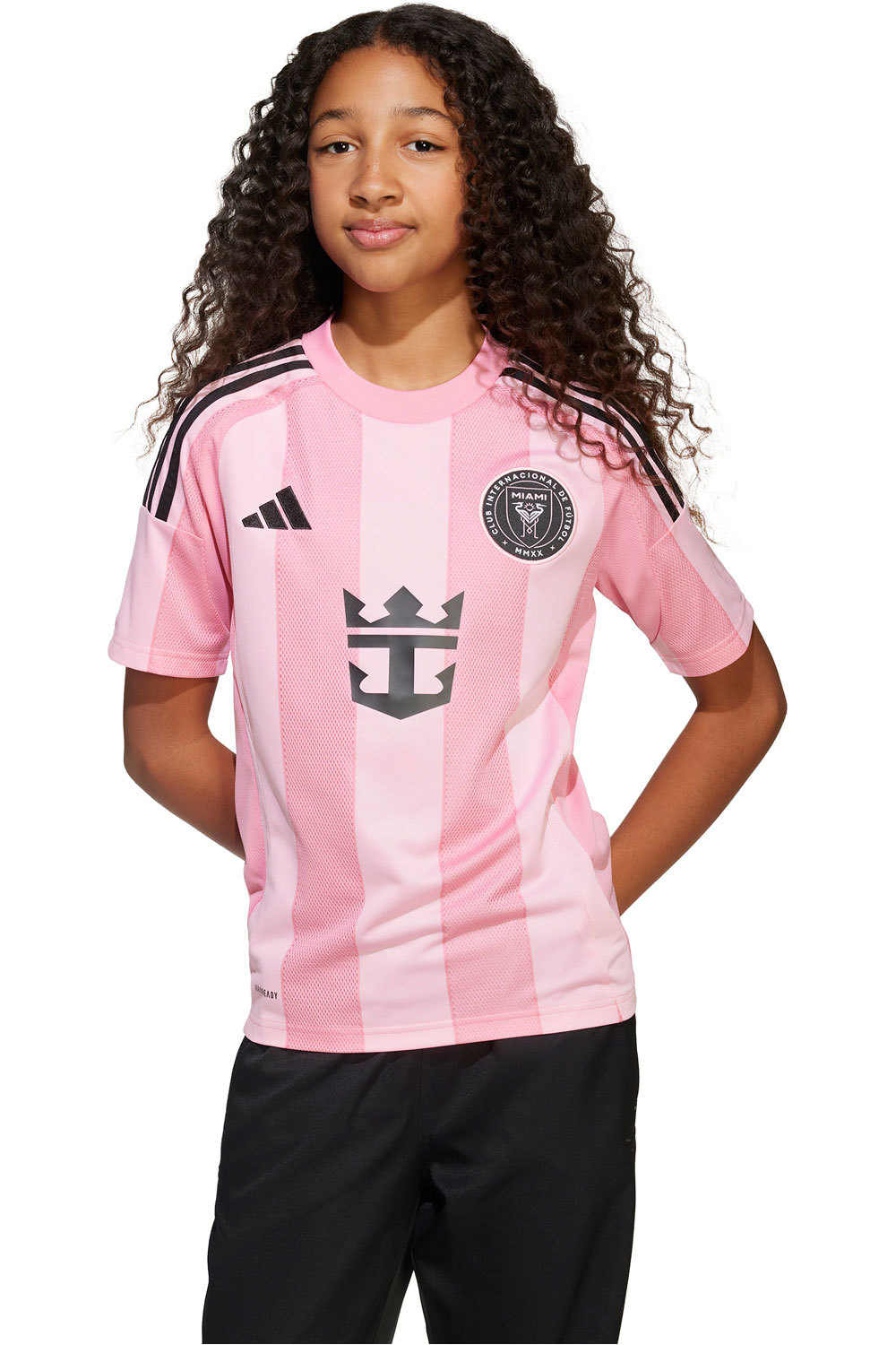 adidas camiseta de fútbol oficiales niño INTER MIAMI 26 H JSY Y MESSI vista frontal