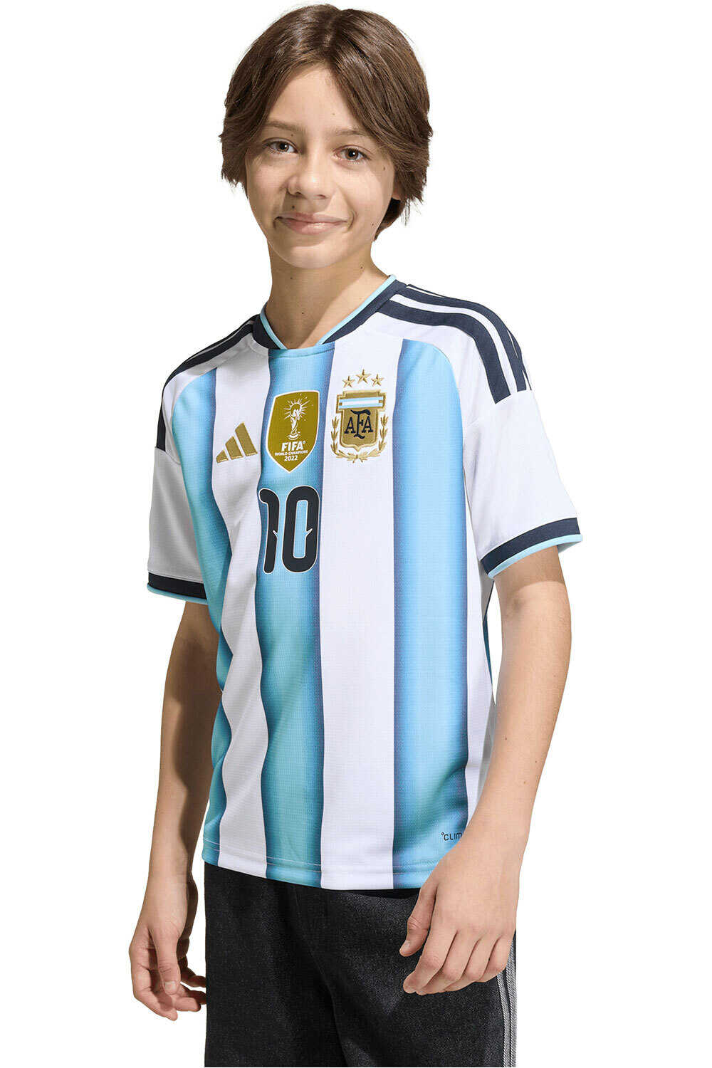adidas camiseta de fútbol oficiales niño MESSI LA 1 EQUIPACIN ARGENTINA 26 vista frontal