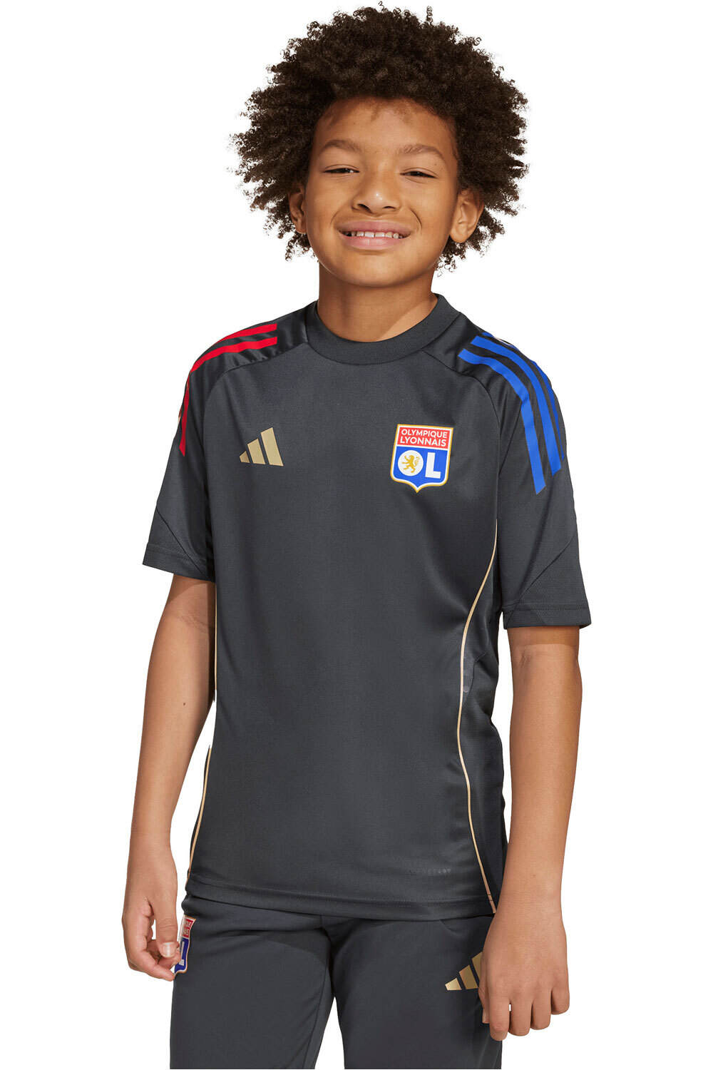 adidas camiseta de fútbol oficiales niño O.LYON 26 TR JSY Y vista frontal