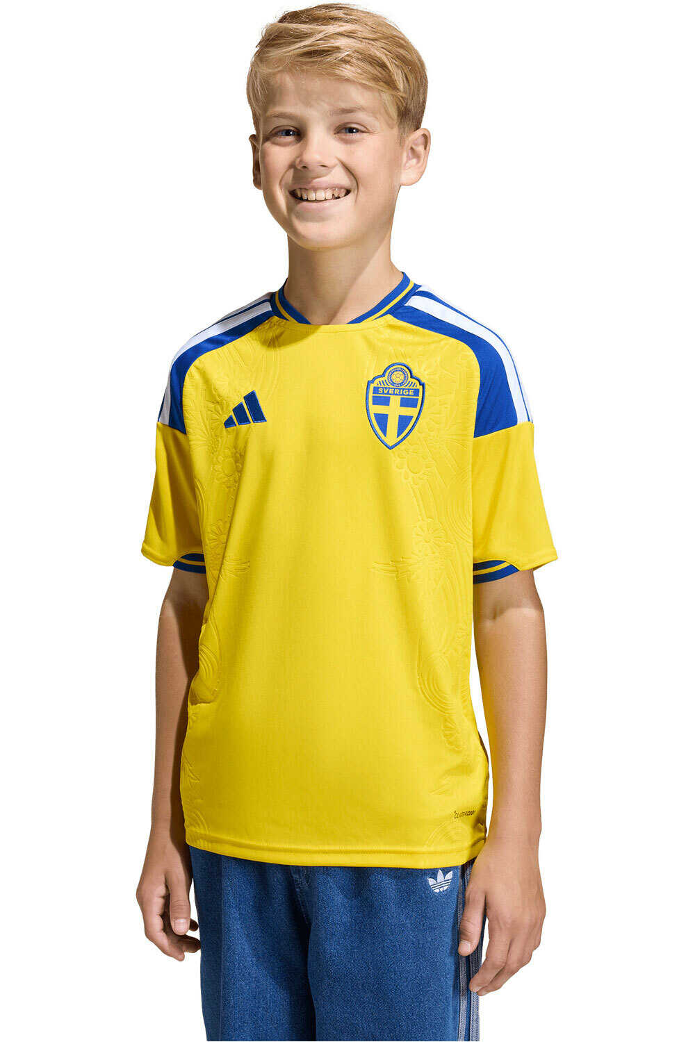 adidas camiseta de fútbol oficiales niño PRIMERA EQUIPACIN SUECIA 26 vista frontal