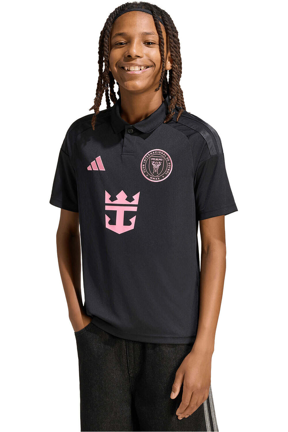 adidas camiseta de fútbol oficiales niño VISITANTEL INTER MIAMI 26/27 MESSI vista frontal