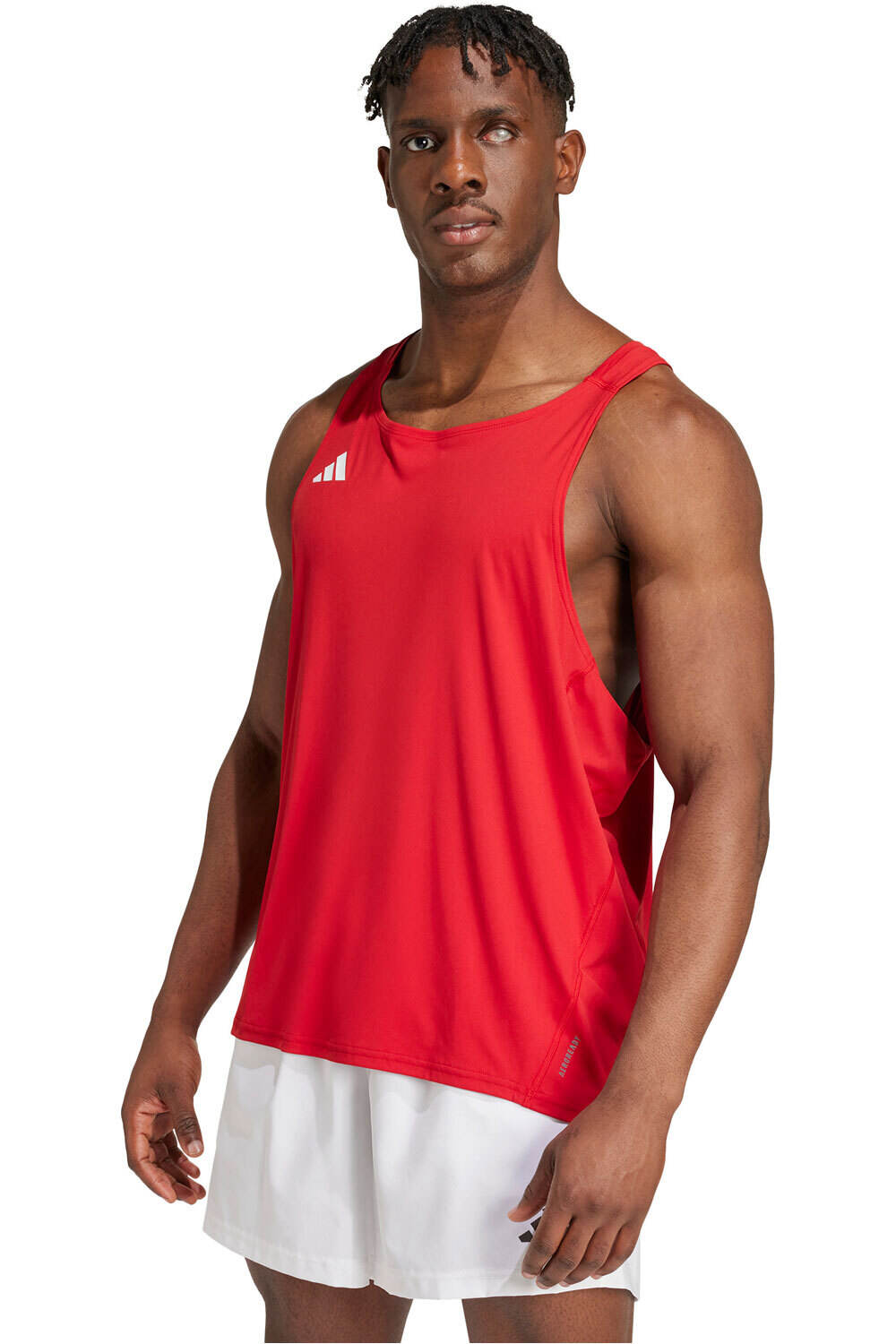 adidas camiseta entrenamiento tirantes hombre ADIZERO E SNGLT vista frontal