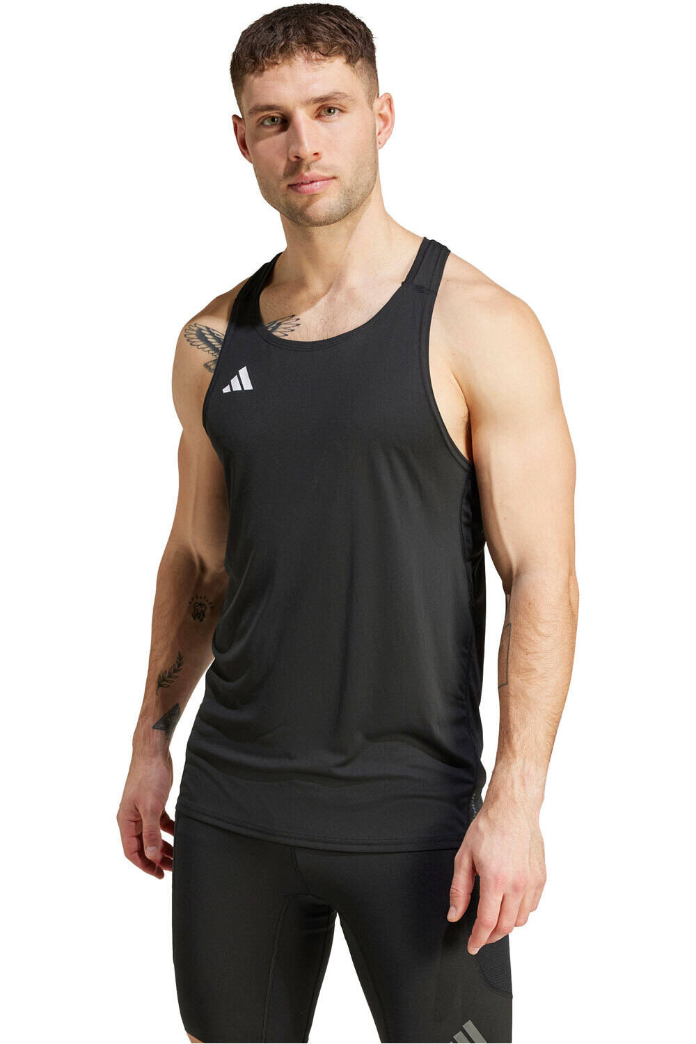 adidas camiseta entrenamiento tirantes hombre ADIZERO E SNGLT vista frontal