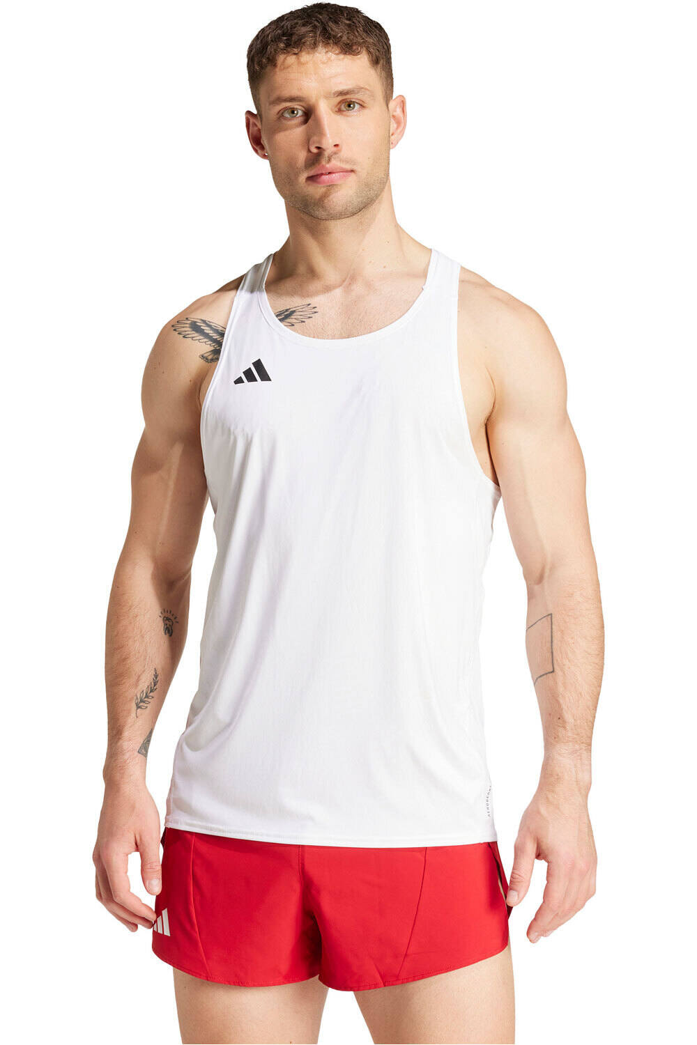 adidas camiseta entrenamiento tirantes hombre ADIZERO E SNGLT vista frontal