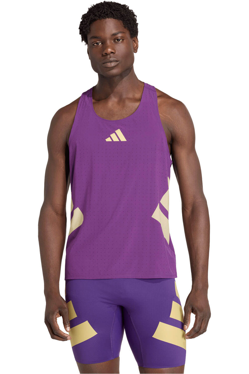 adidas camiseta entrenamiento tirantes hombre ADIZERO ROAD TO RECORDS vista frontal