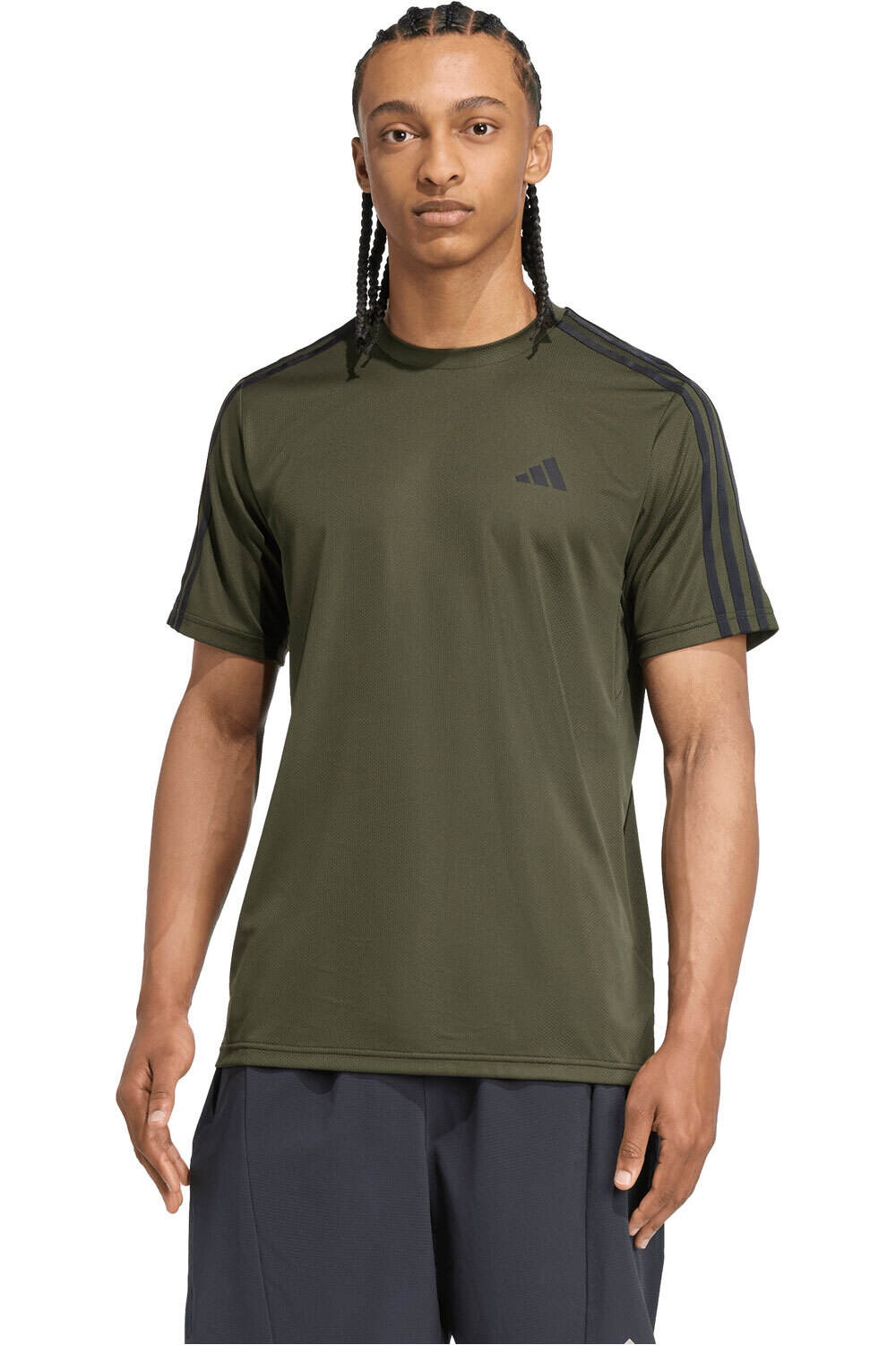 adidas camiseta fitness hombre TRAIN ESSENTIALS 3 BANDAS vista frontal