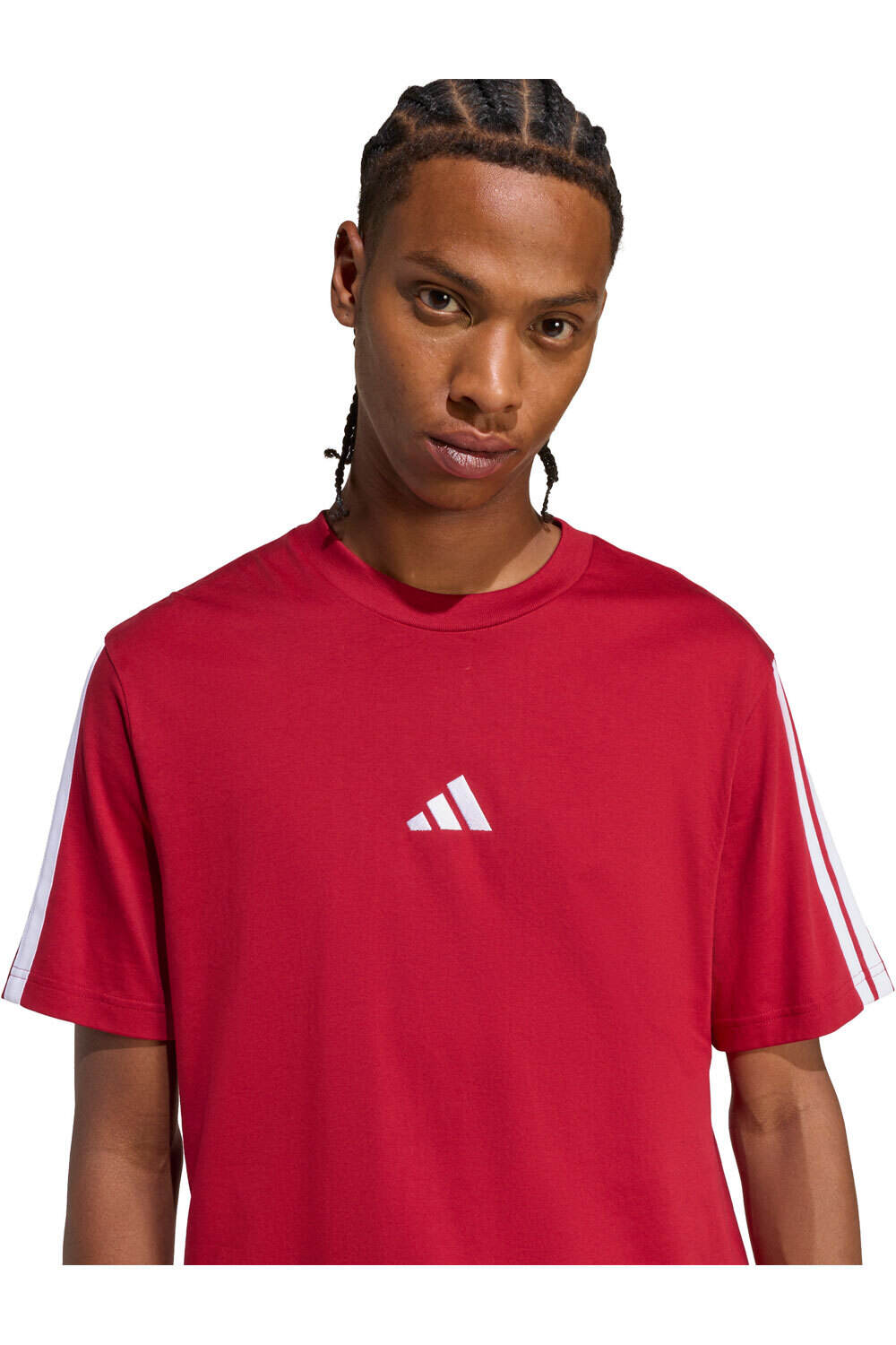 adidas camiseta manga corta hombre ESSENTIALS SINGLE JERSEY 3 BANDAS vista detalle