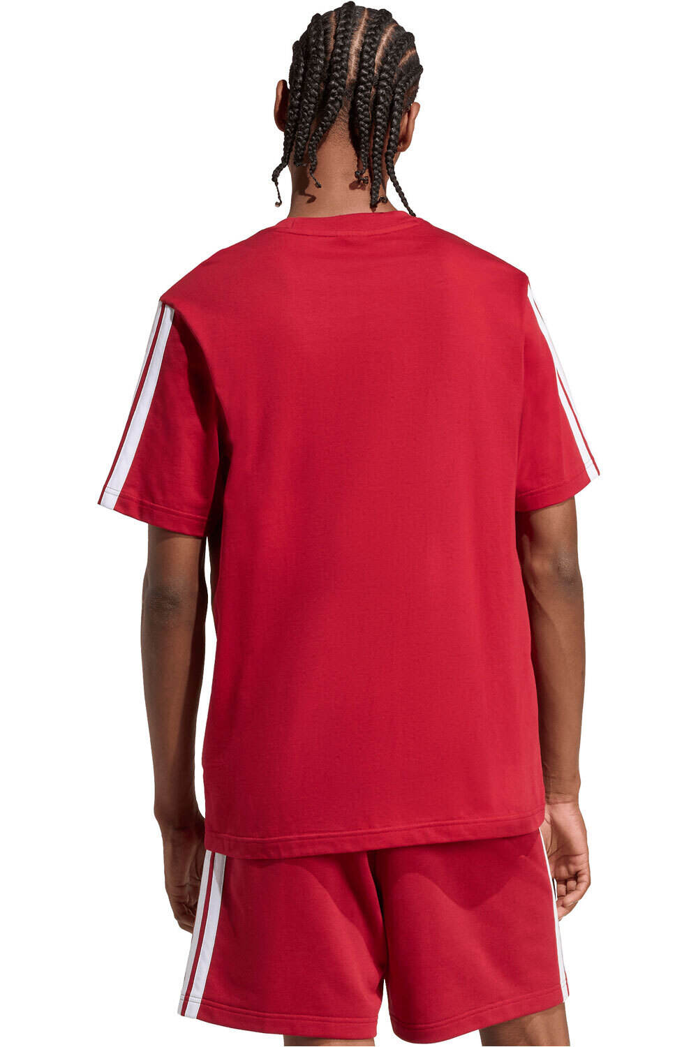 adidas camiseta manga corta hombre ESSENTIALS SINGLE JERSEY 3 BANDAS vista trasera