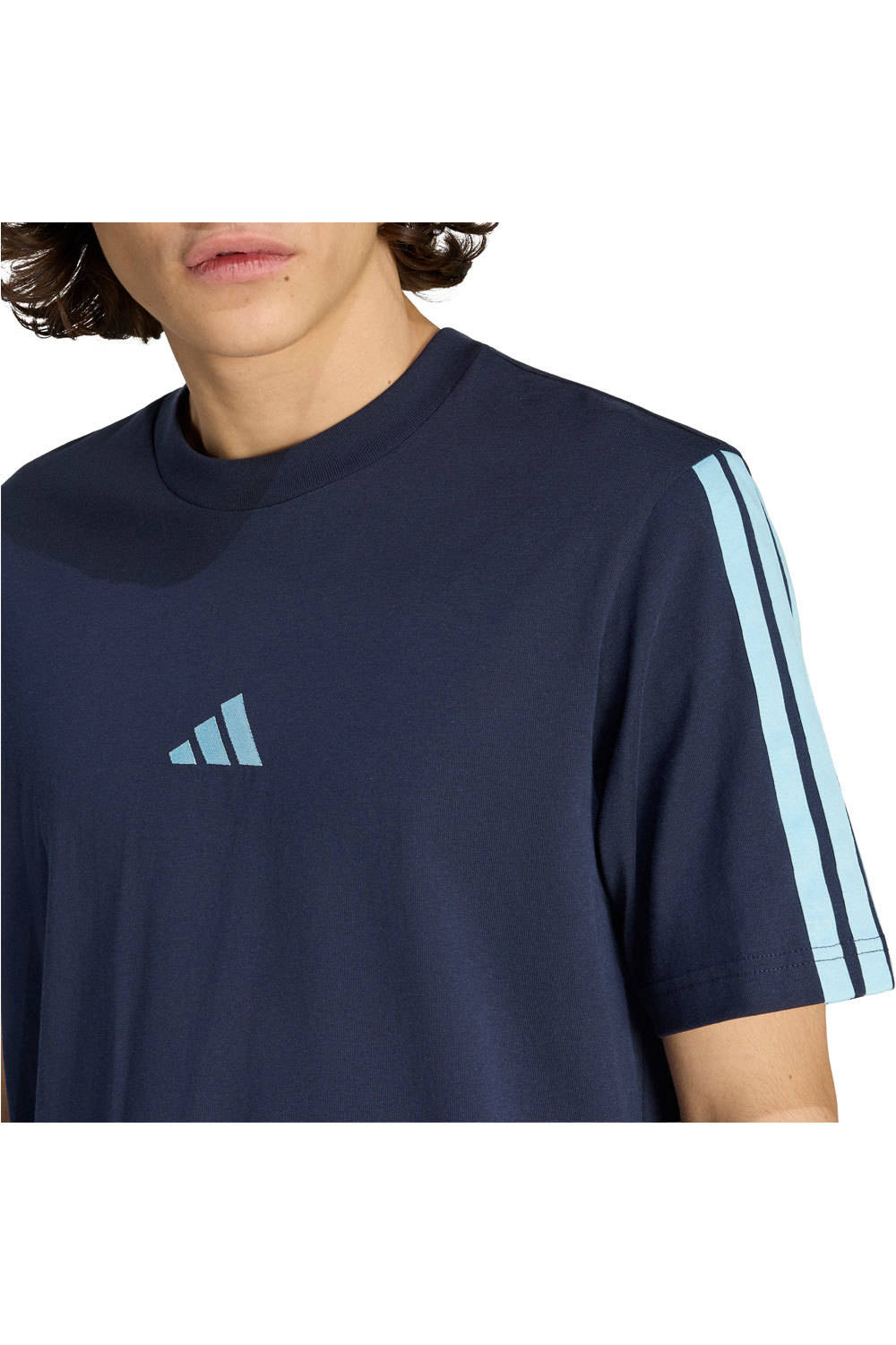 adidas camiseta manga corta hombre ESSENTIALS TRES RAYAS vista detalle