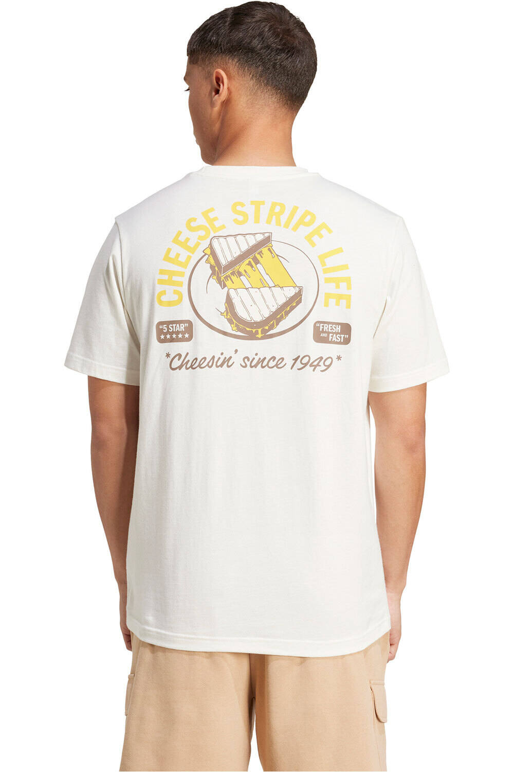 adidas camiseta manga corta hombre GRILLED CHEESE GRAPHIC vista trasera