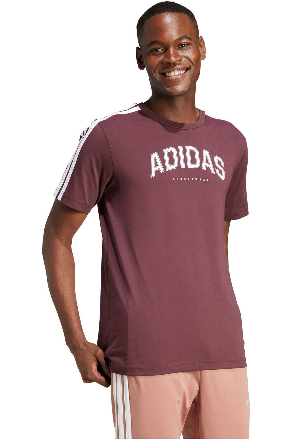 adidas camiseta manga corta hombre M C COLLEG TEE vista detalle