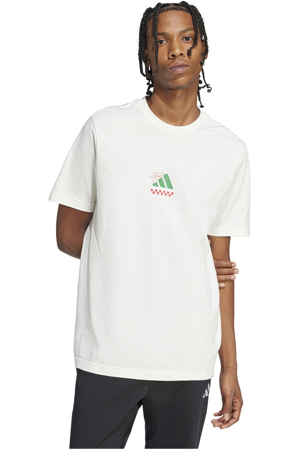 adidas camiseta manga corta hombre M L PIZZA TEE vista frontal