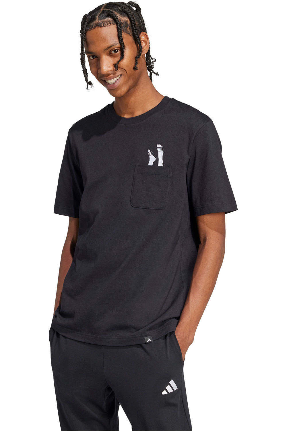 adidas camiseta manga corta hombre M L SLIDE PKT T vista frontal