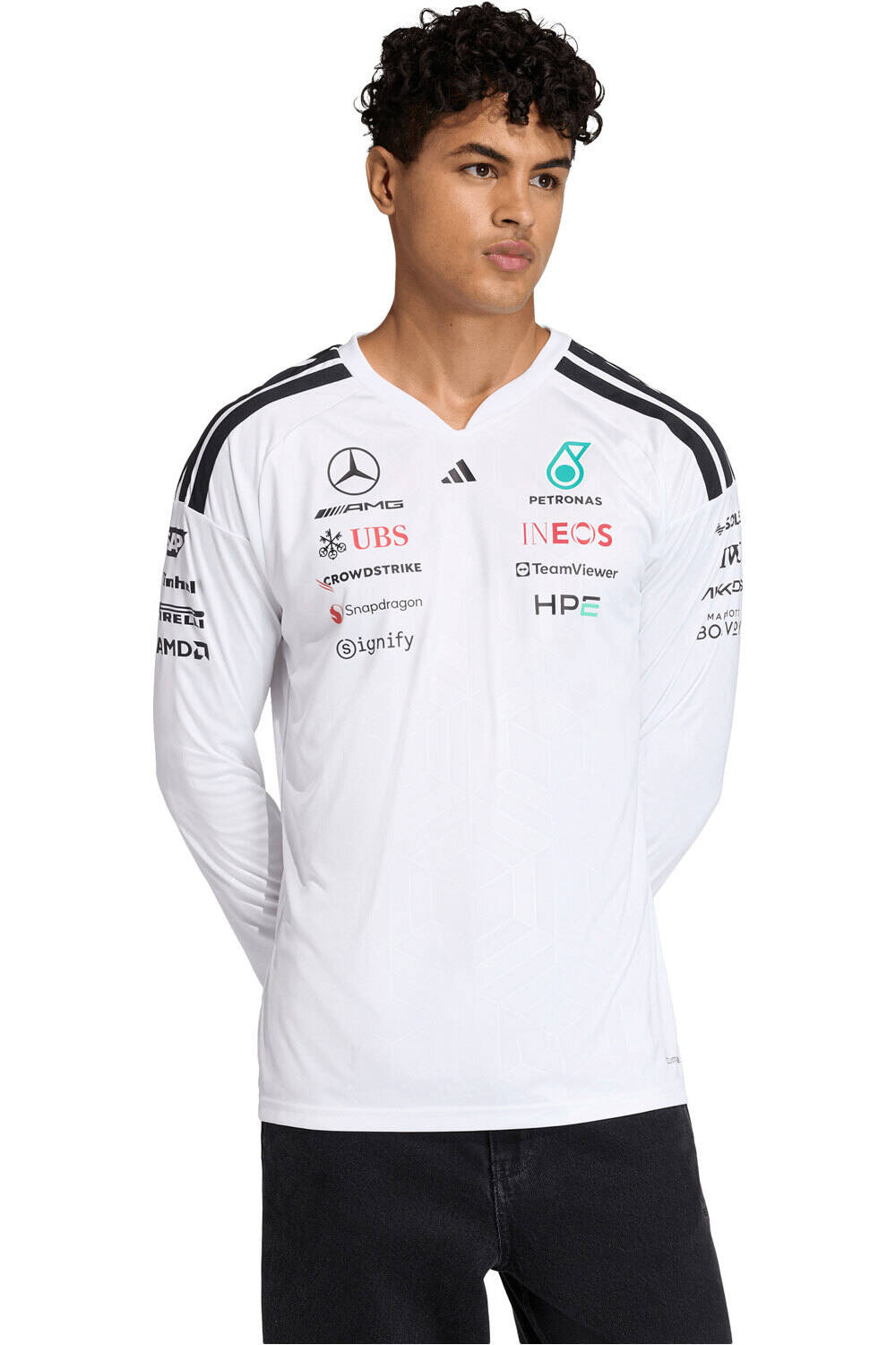 adidas camiseta manga corta hombre MERCEDES-AMG PETRONAS F1 DNA vista frontal