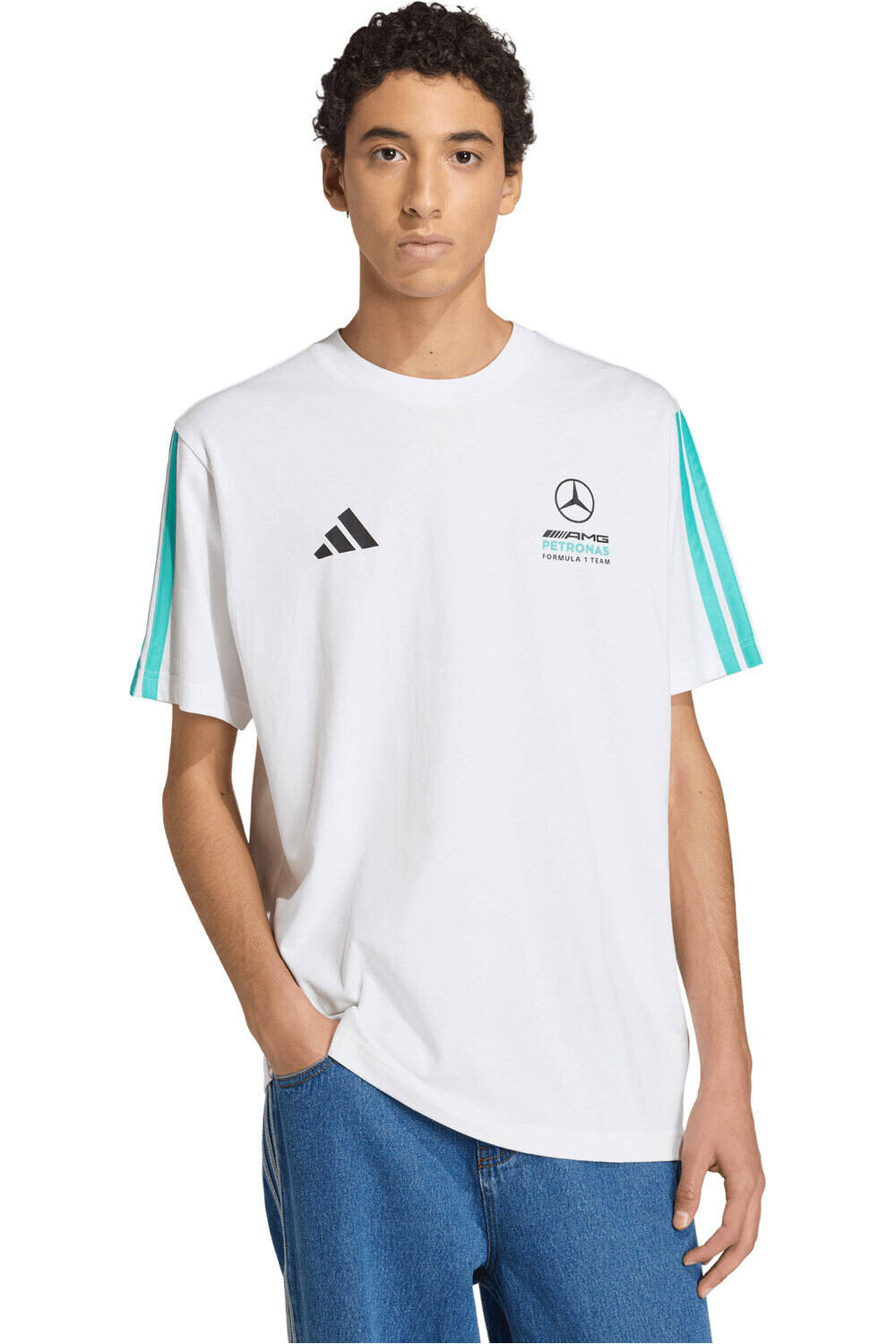 adidas camiseta manga corta hombre MERCEDES-AMG PETRONAS FRMULA 1 DNA vista frontal
