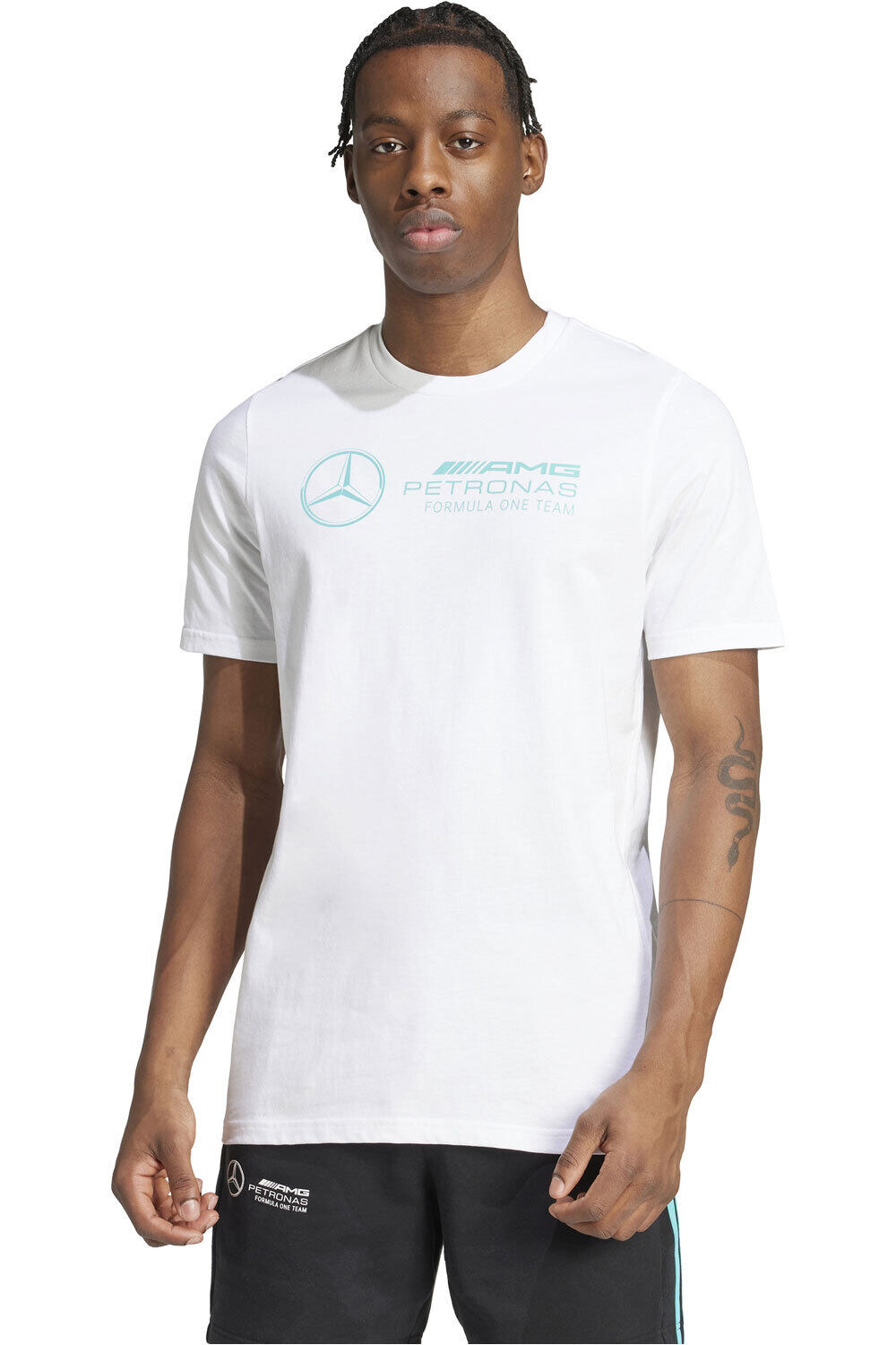 adidas camiseta manga corta hombre MERCEDES F1 TEAM DNA GRAPHIC vista frontal