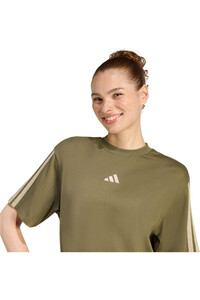 adidas camiseta manga corta mujer ESSENTIALS BOYFRIEND 3 BANDAS vista detalle