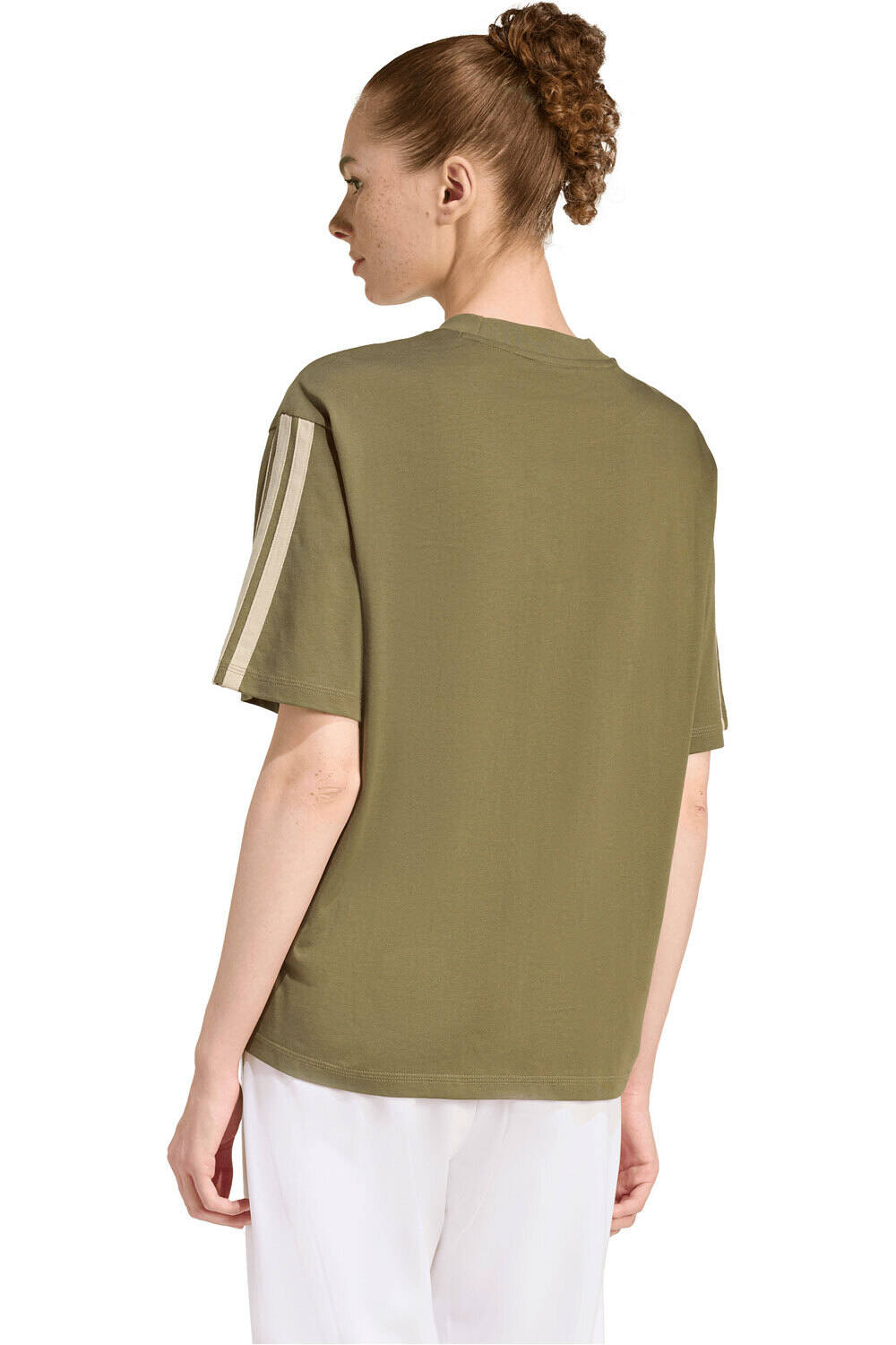 adidas camiseta manga corta mujer ESSENTIALS BOYFRIEND 3 BANDAS vista trasera