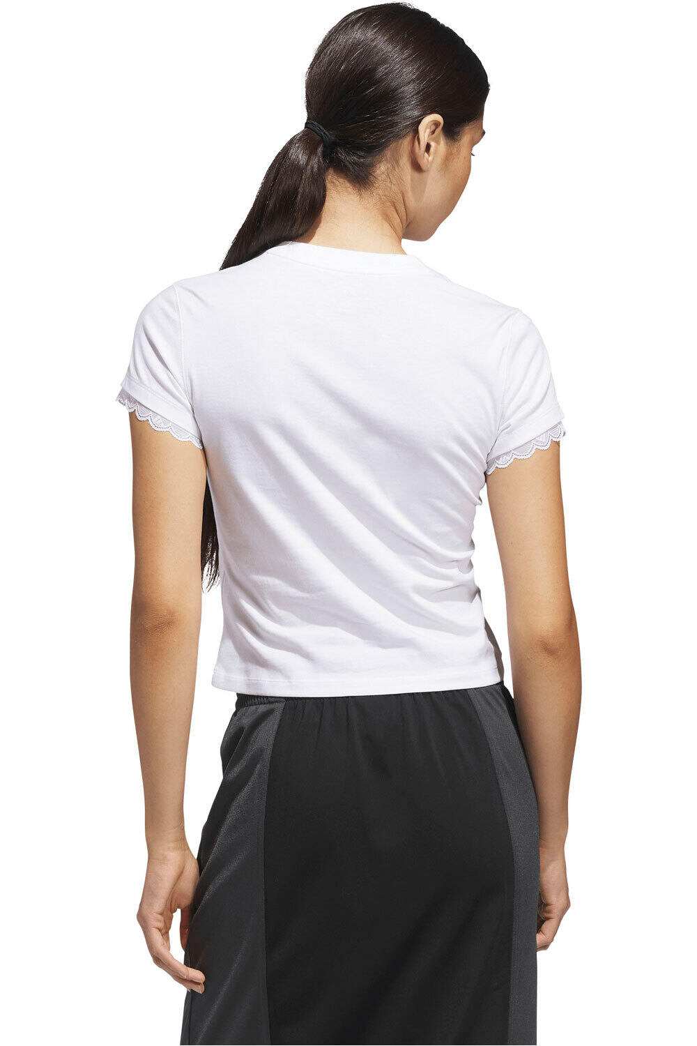 adidas camiseta manga corta mujer ESTAMPADA ENCAJE MANGAS OUTLINES LOGO vista trasera