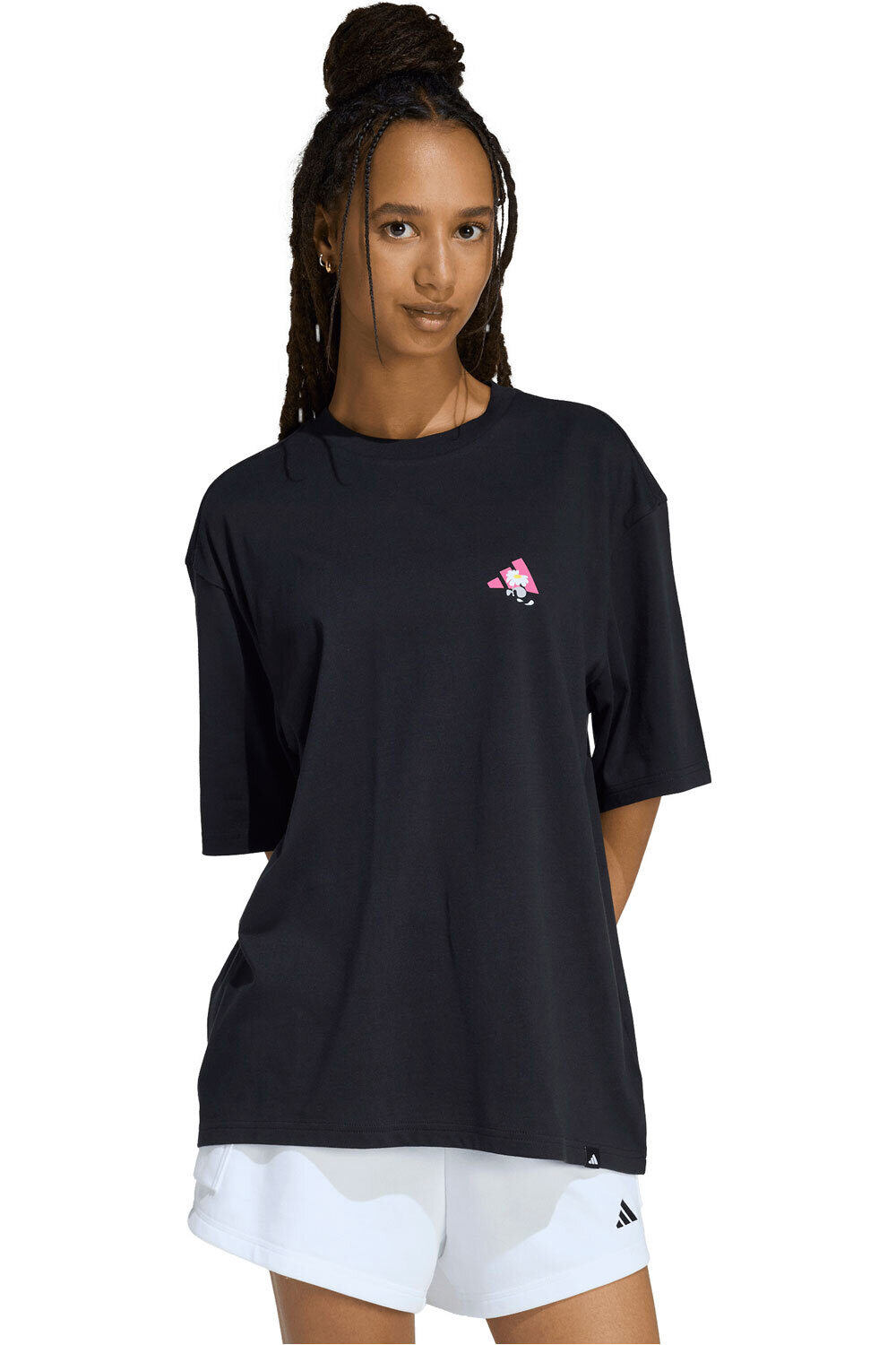 adidas camiseta manga corta mujer ESTAMPADA HOLGADA SOFT SIDE vista frontal