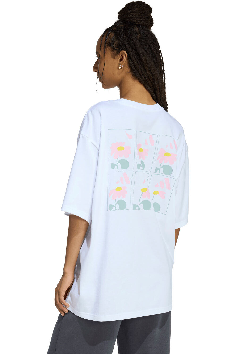 adidas camiseta manga corta mujer ESTAMPADA HOLGADA SOFT SIDE vista trasera