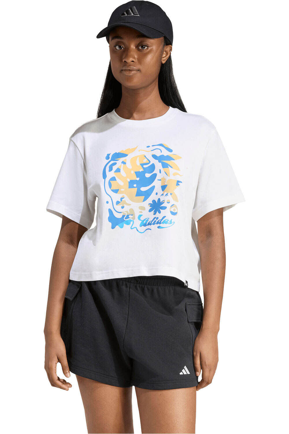 adidas camiseta manga corta mujer ESTAMPADA HOUSE OF TIRO COMMUNITY vista frontal