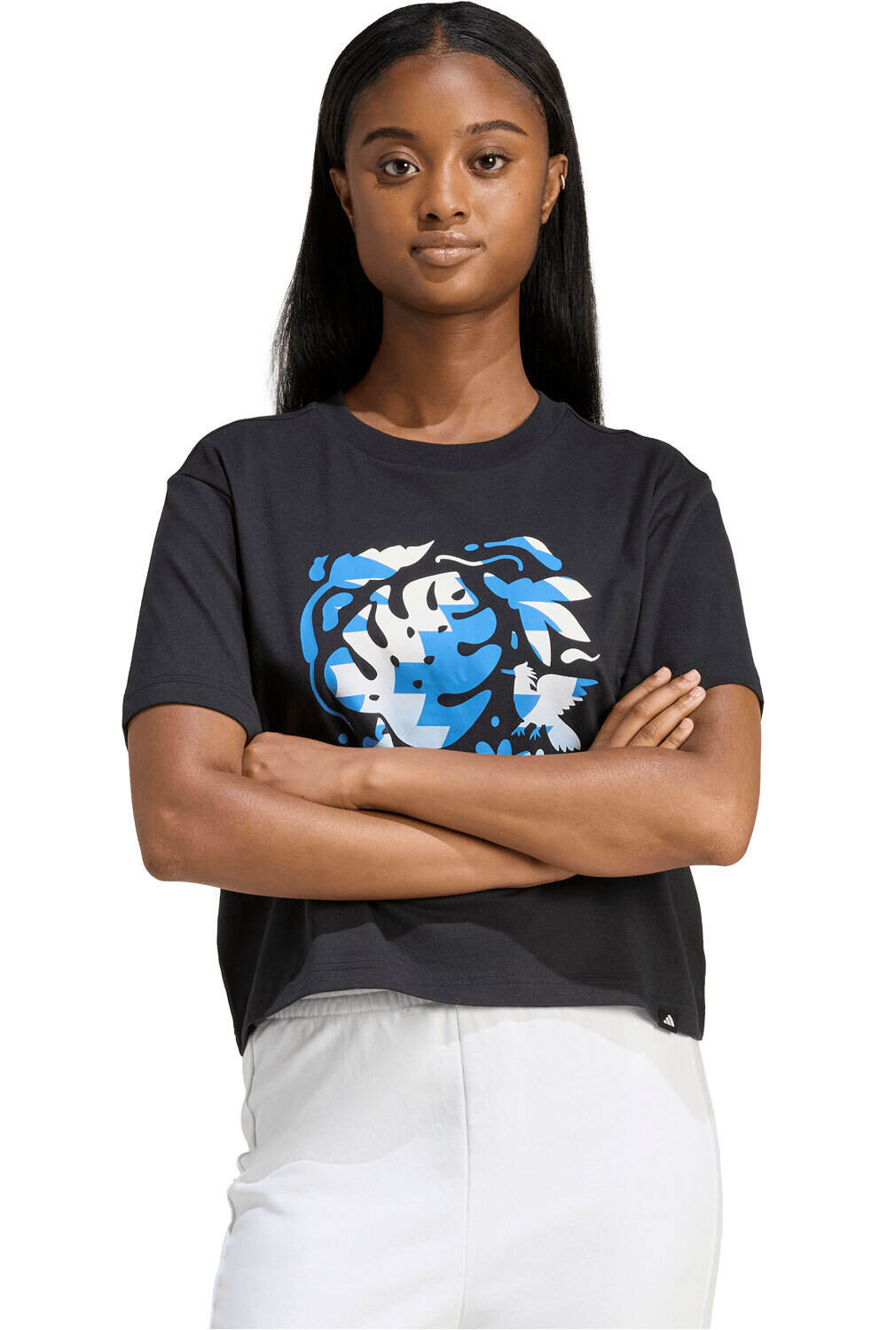 adidas camiseta manga corta mujer ESTAMPADA HOUSE OF TIRO COMMUNITY vista frontal