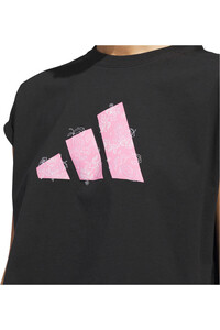 adidas camiseta manga corta mujer LOGOTIPO GRANDE WESTERN FLORALS vista detalle