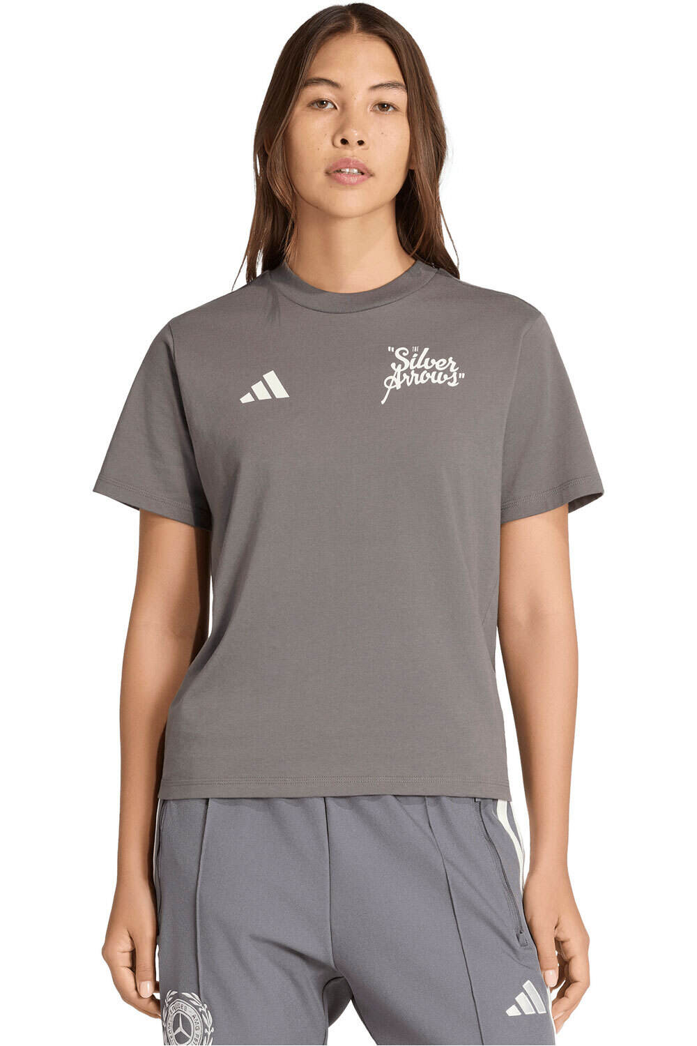 adidas camiseta manga corta mujer MERCEDES-AMG PETRONAS DE F1 FLECHAS vista frontal